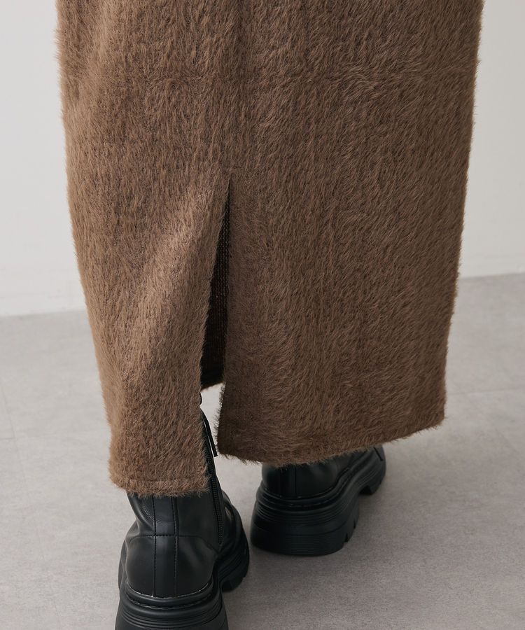 Green Parks「楽ちんシャギーIラインスカート」|タイト|