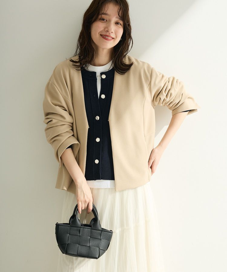 Green Parks「O.洗えてストレッチ ノーカラージャケット」|テーラードジャケット|