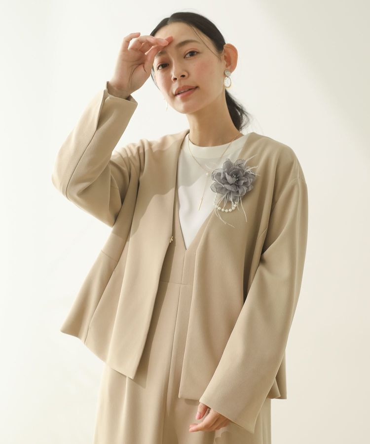 Green Parks「O.洗えてストレッチ ノーカラージャケット」|テーラードジャケット|