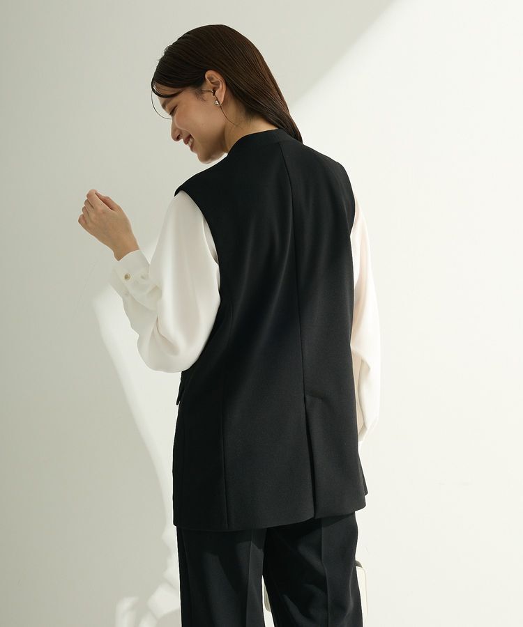 Green Parks「O.洗えてストレッチ Wボタンベスト」|ベスト・ジレ|