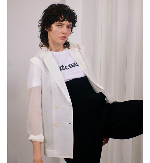 allureville「ワルツシアーオーガンジャケット」|テーラードジャケット|