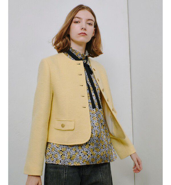 allureville「ブークレーノーカラージャケット」|ノーカラージャケット|