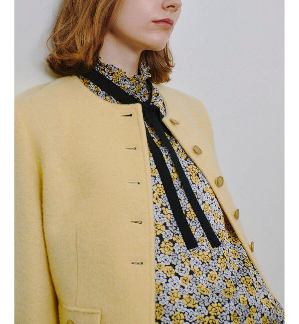 allureville「ブークレーノーカラージャケット」|ノーカラージャケット|