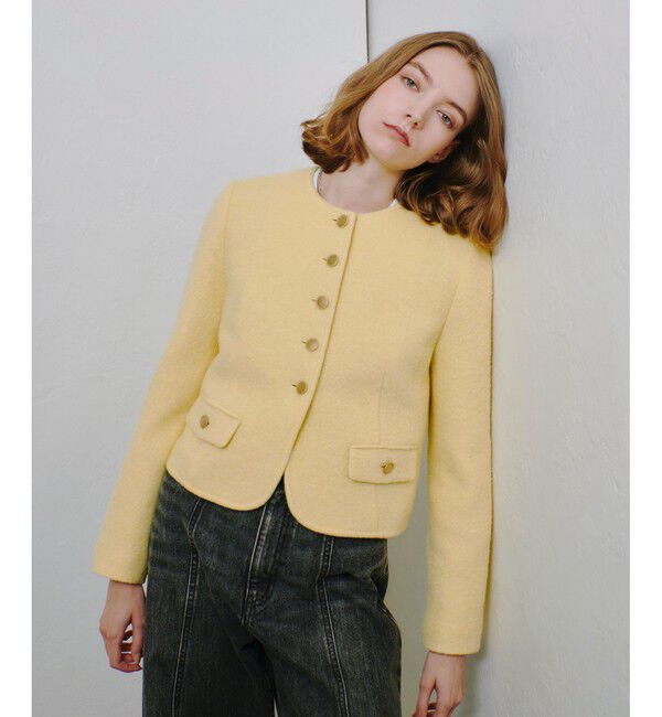 allureville「ブークレーノーカラージャケット」|ノーカラージャケット|