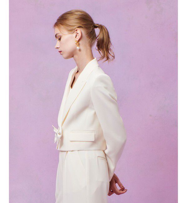 LOULOU WILLOUGHBY「【LOULOU WILLOUGHBY】ダブルクロスショートジャケット」|テーラードジャケット|