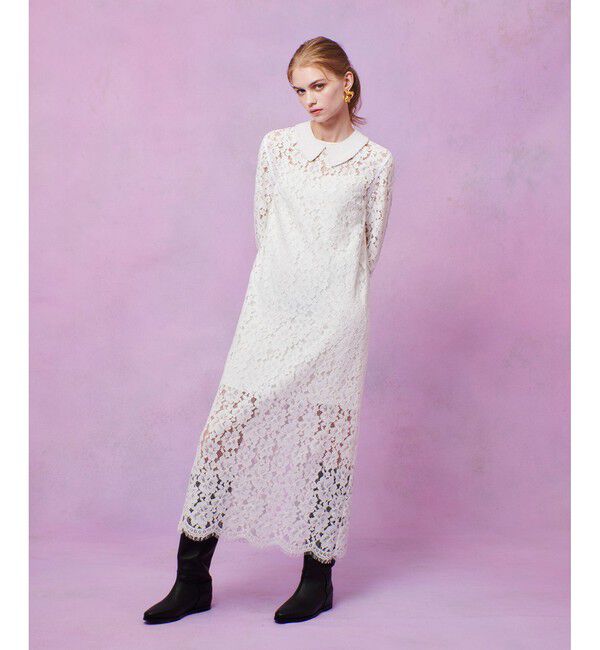 LOULOU WILLOUGHBY「【LOULOU WILLOUGHBY】パールネックレースワンピース」|ワンピース|