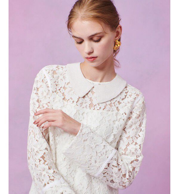 LOULOU WILLOUGHBY「【LOULOU WILLOUGHBY】パールネックレースワンピース」|ワンピース|