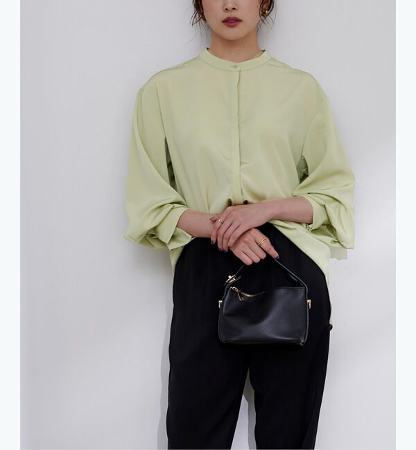 ur's「アジャスタブルカフスバンドカラーシャツ」|シャツ・ブラウス|ライトグリーン