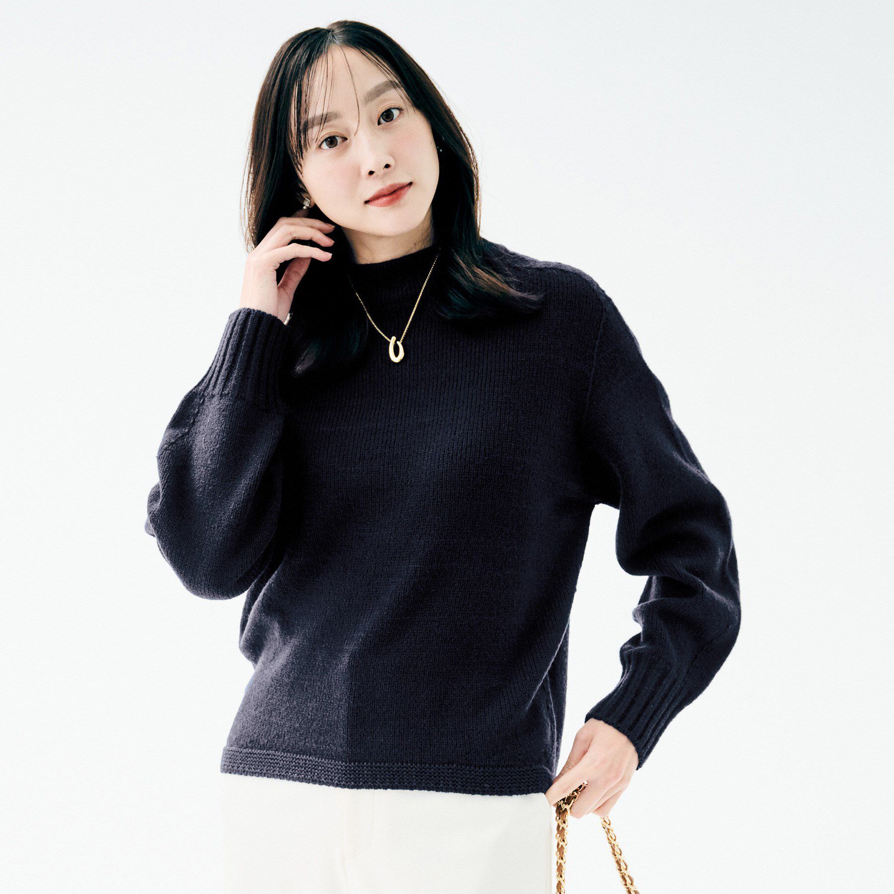 UNTITLED「【洗える】スポンディッシュ ボトルネックニット」|ニット・セーター|