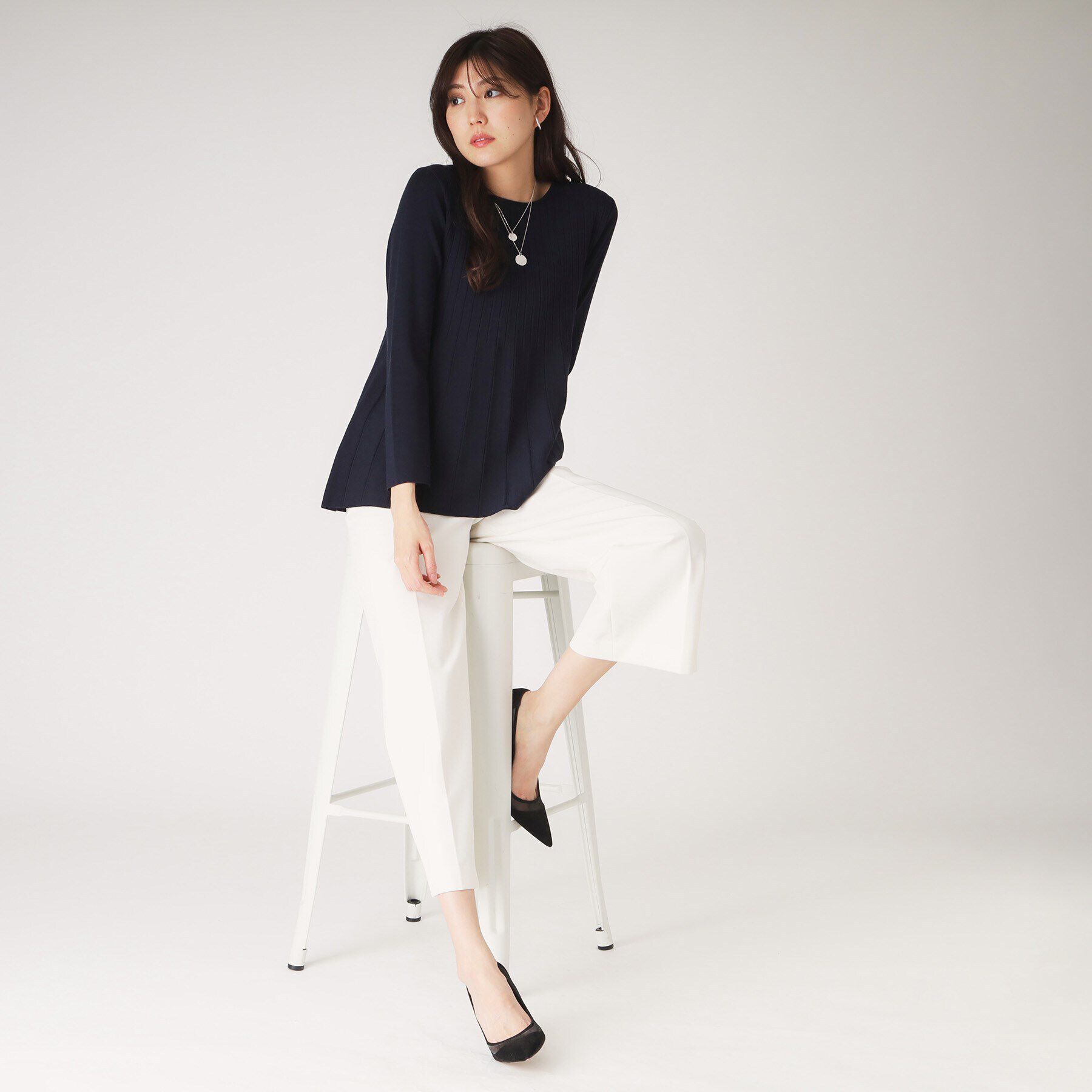 COUP DE CHANCE「【洗える／ヒップ丈】Aラインニットプルオーバー」|ニット・セーター|