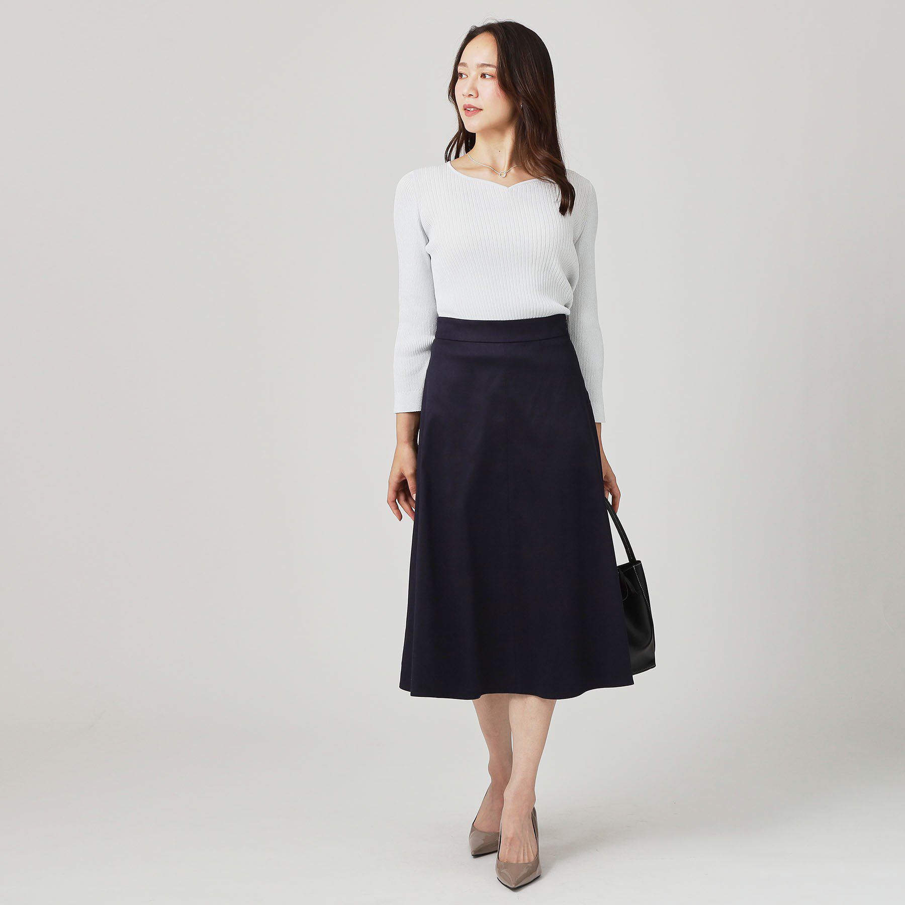 COUP DE CHANCE「【手洗い可／日本製／セットアップ可】スェード調素材フレアスカート」|スカート|