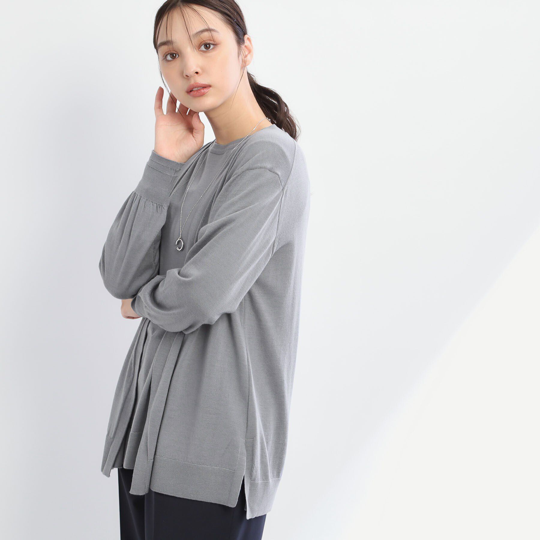 Reflect「【アンサンブル可能】着流しカーディガン」|カーディガン|グレー(012)