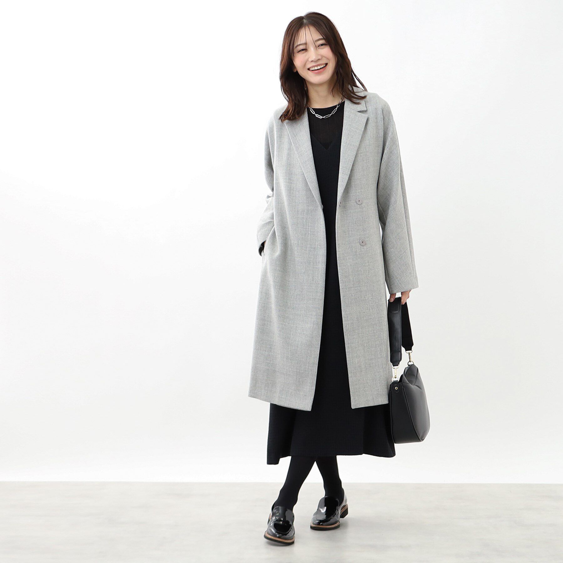 Reflect「【共布サッシュベルト付き】クラシカルロングコート」|チェスターコート|