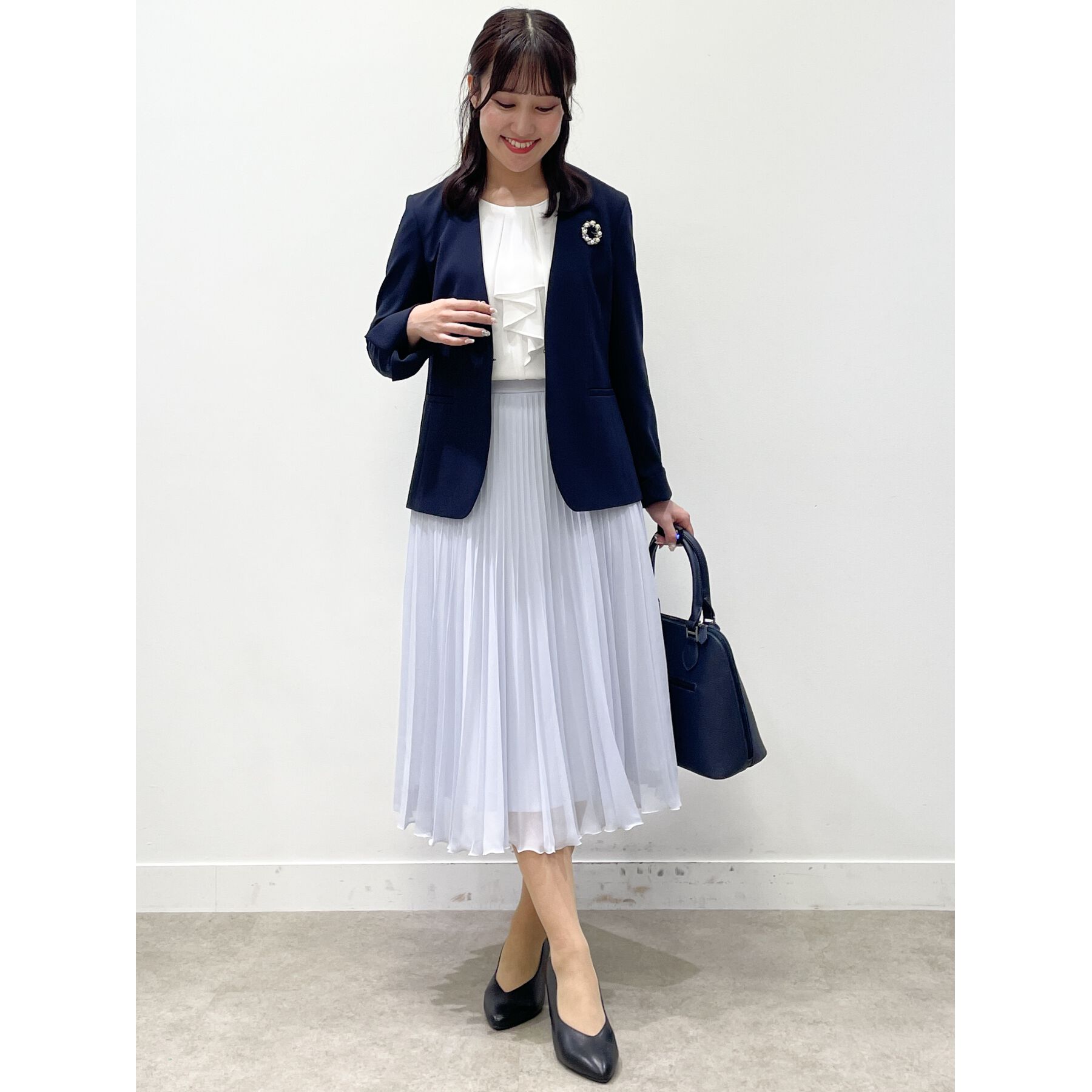 Reflect「【夏SALE／フォーマル/マシンウォッシュ可】フロントラッフルディティールブラウス」|シャツ・ブラウス|