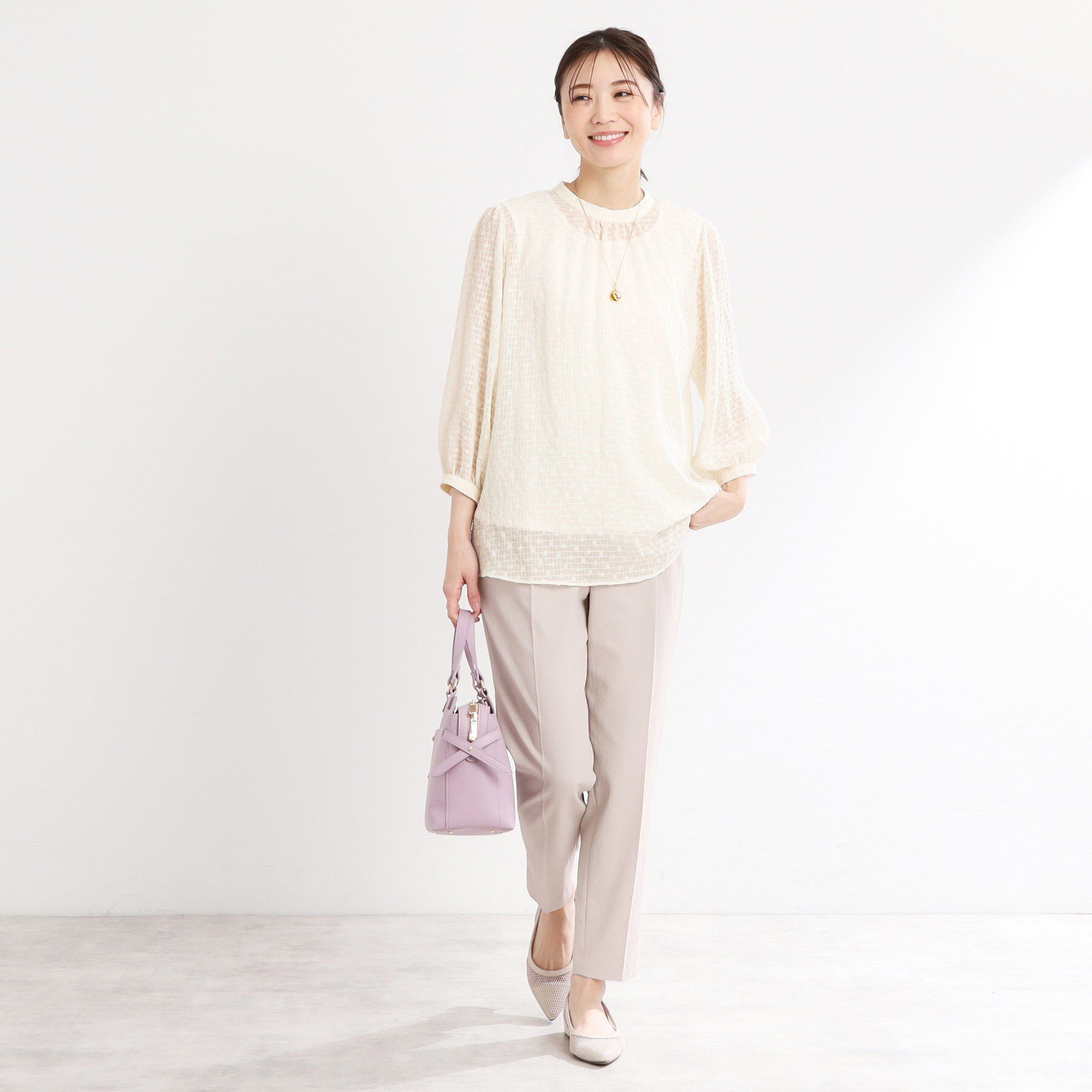 Reflect「【手洗い可】ロングシルエットブラウス」|シャツ・ブラウス|