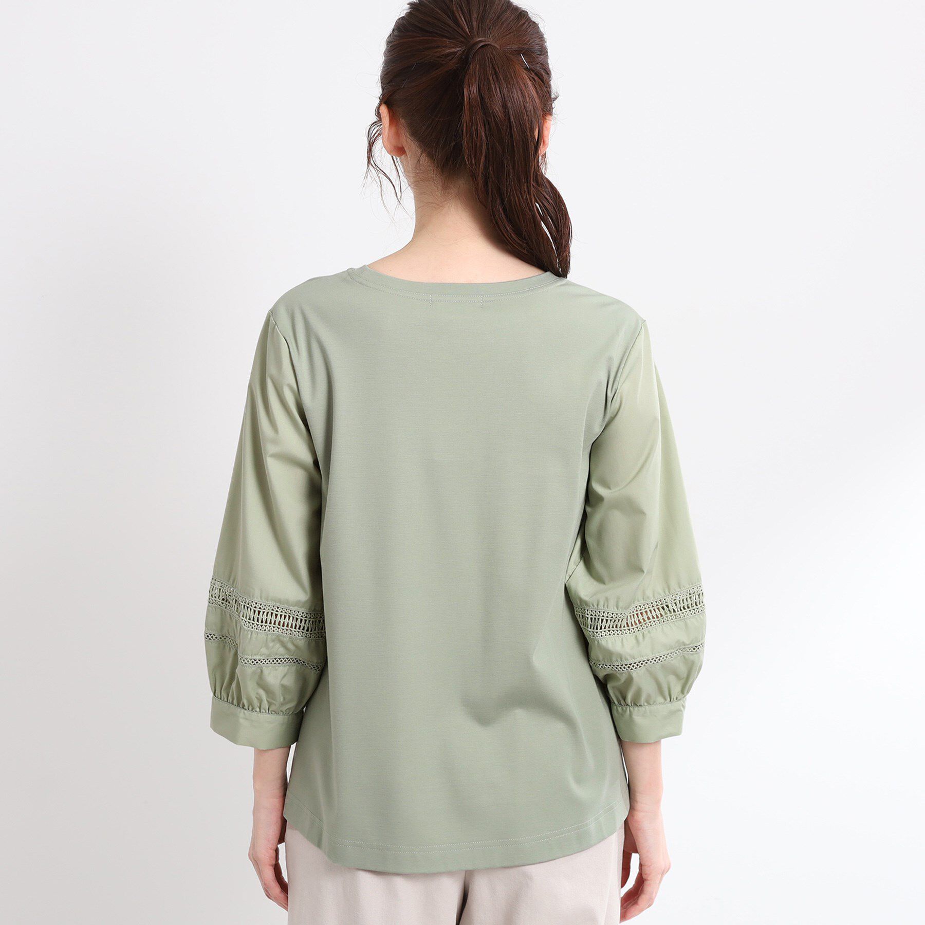 Reflect「【夏SALE／E‐QUALITY／手洗い可】レーススリーブブラウス」|Tシャツ・カットソー|