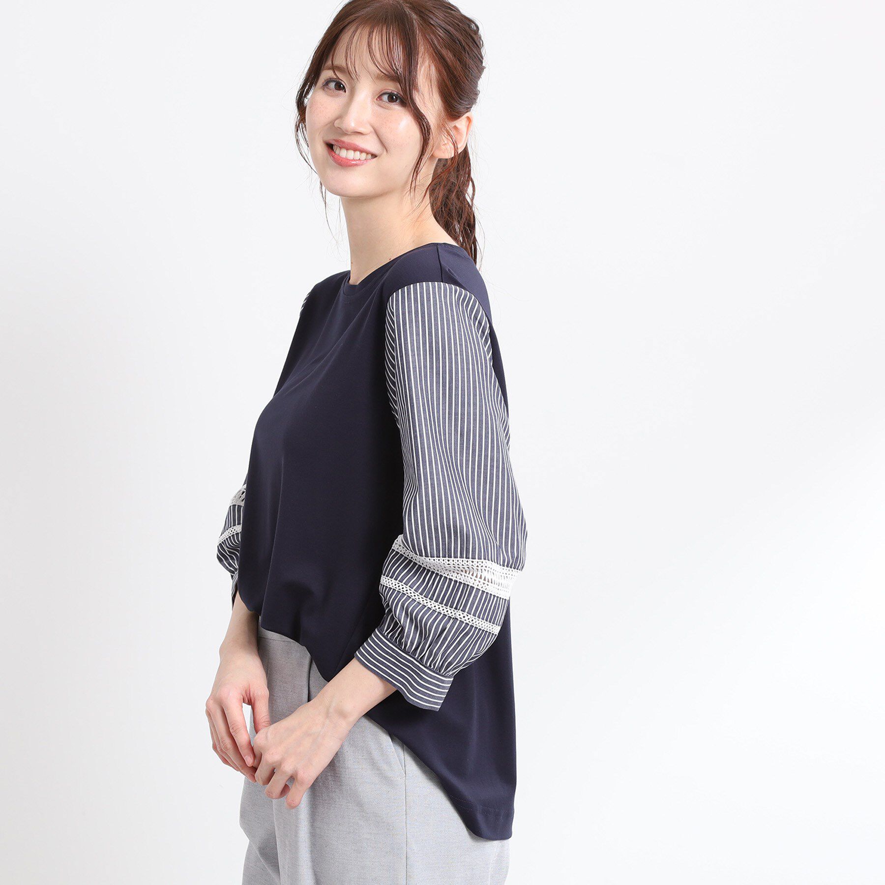 Reflect「【夏SALE／E‐QUALITY／手洗い可】レーススリーブブラウス」|Tシャツ・カットソー|