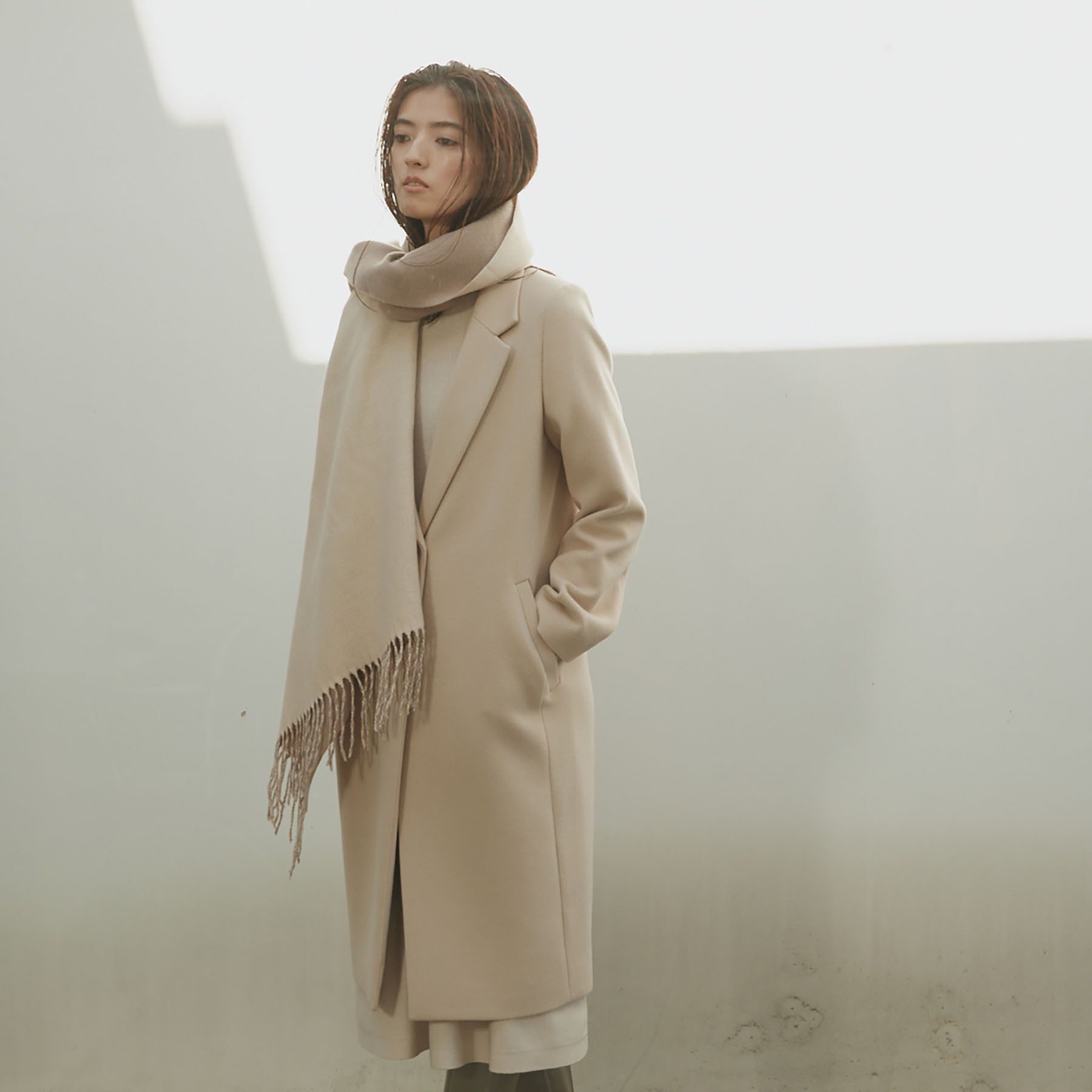 INDIVI「【定番人気！/名品コート/日本製】ウール100%チェスターコート」|チェスターコート|ベージュ(052)