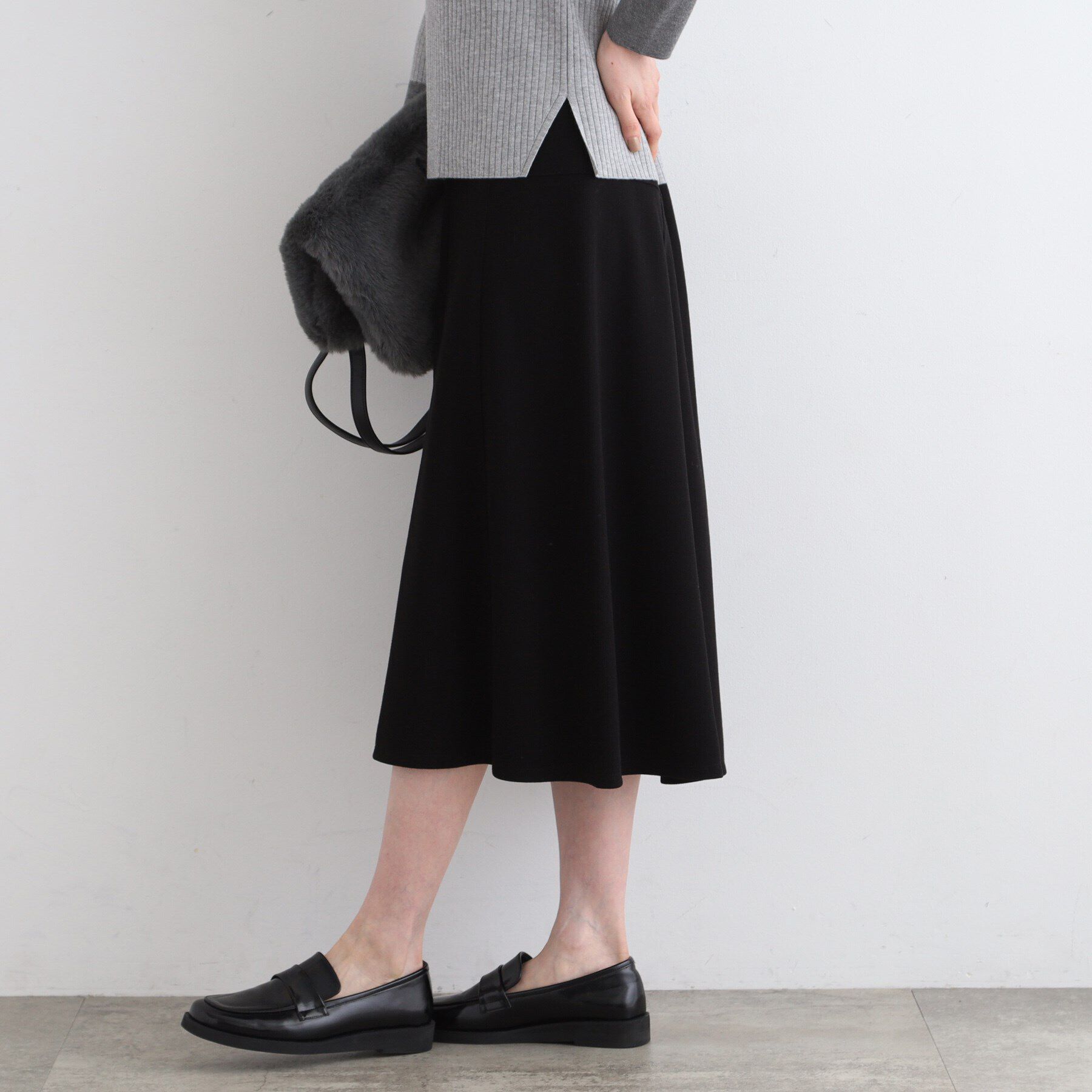 INDIVI「【洗える／UVケア／SETUP可能】ライトジャージ セミフレアスカート」|スカート|