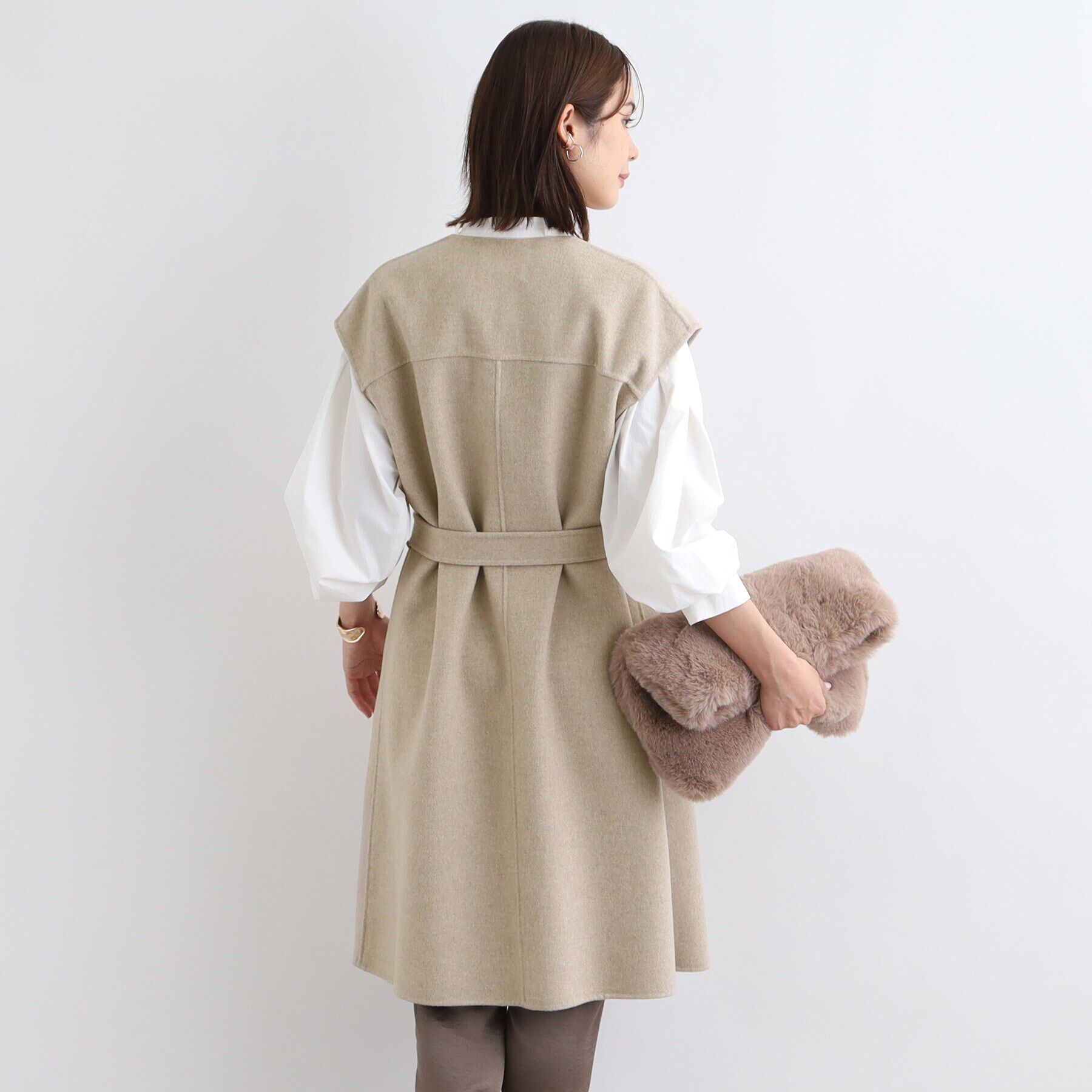 INDIVI「【ウール混／トレンド】リバージレコート」|ベスト・ジレ|