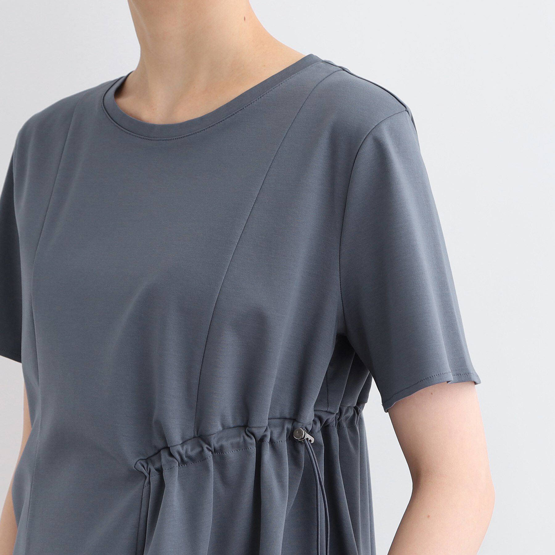 INDIVI「【洗える／トレンド】ドロストデザインTシャツ」|Tシャツ・カットソー|