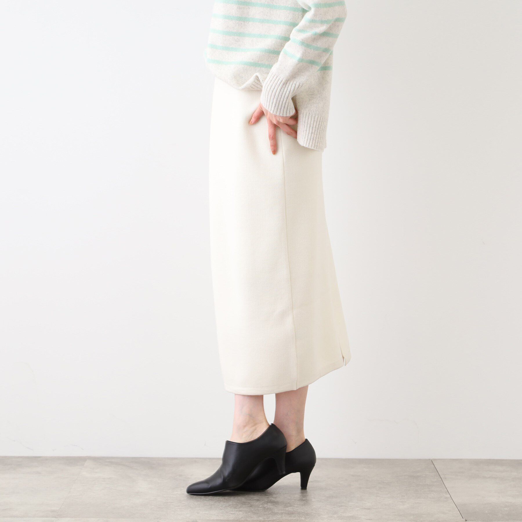 INDIVI「【SETUP可能】スウェットライクナローニットスカート」|スカート|