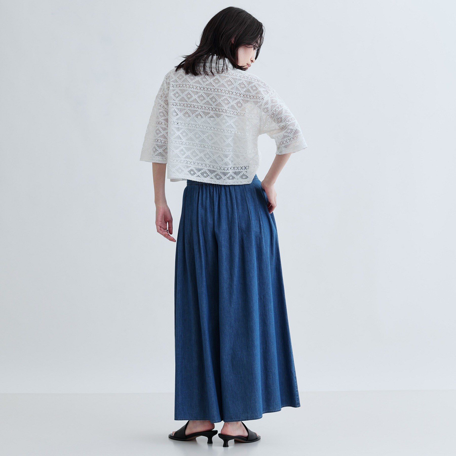 GALLEST「ハーフスリーブレースポロ」|シャツ・ブラウス|