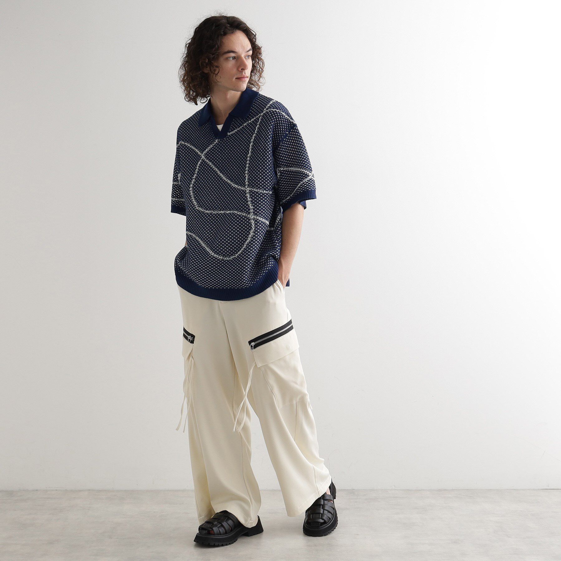 tk.TAKEO KIKUCHI「ラインアートニットポロ」|ニット・セーター|