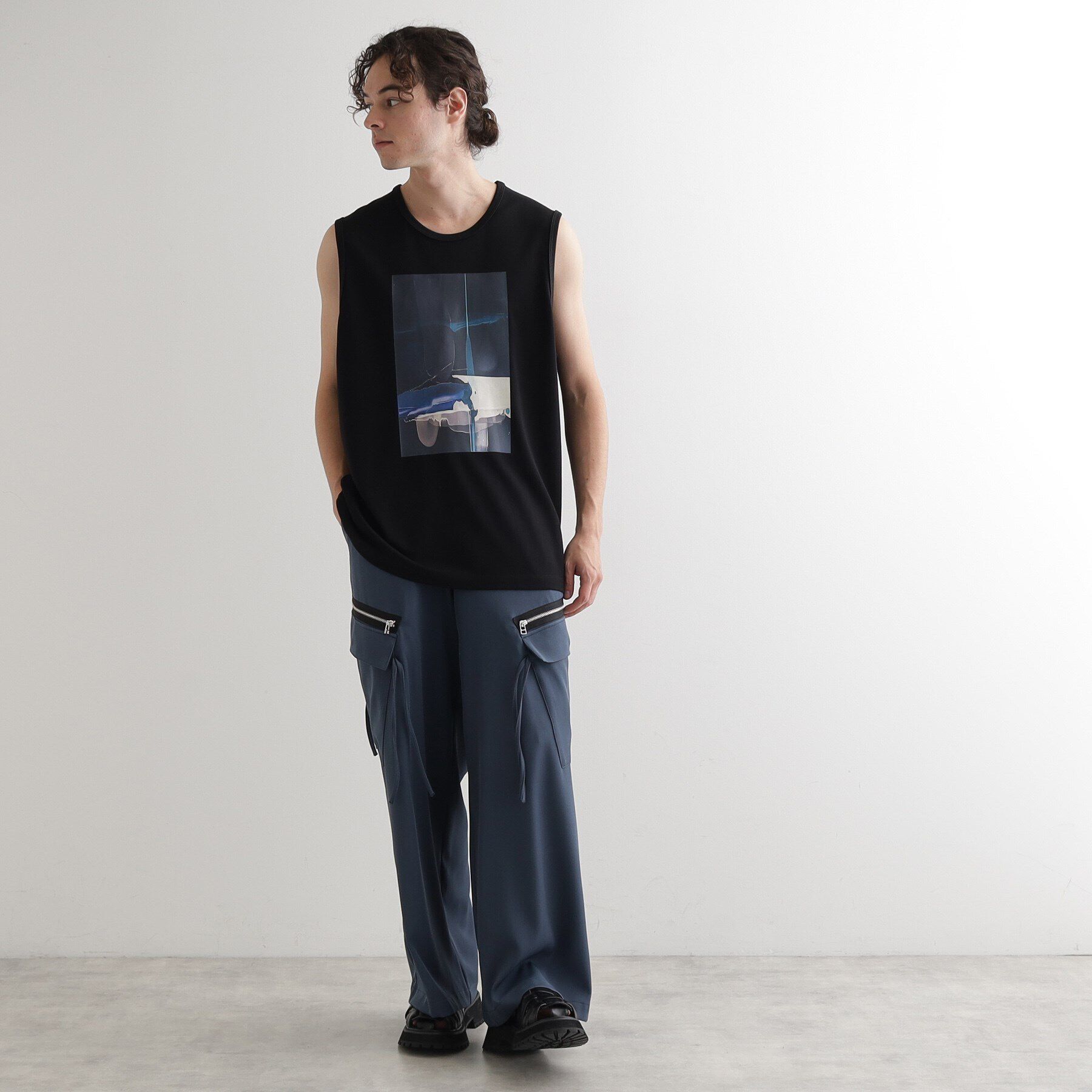 tk.TAKEO KIKUCHI「ウォーターグラフィックノースリーブ」|Tシャツ・カットソー|