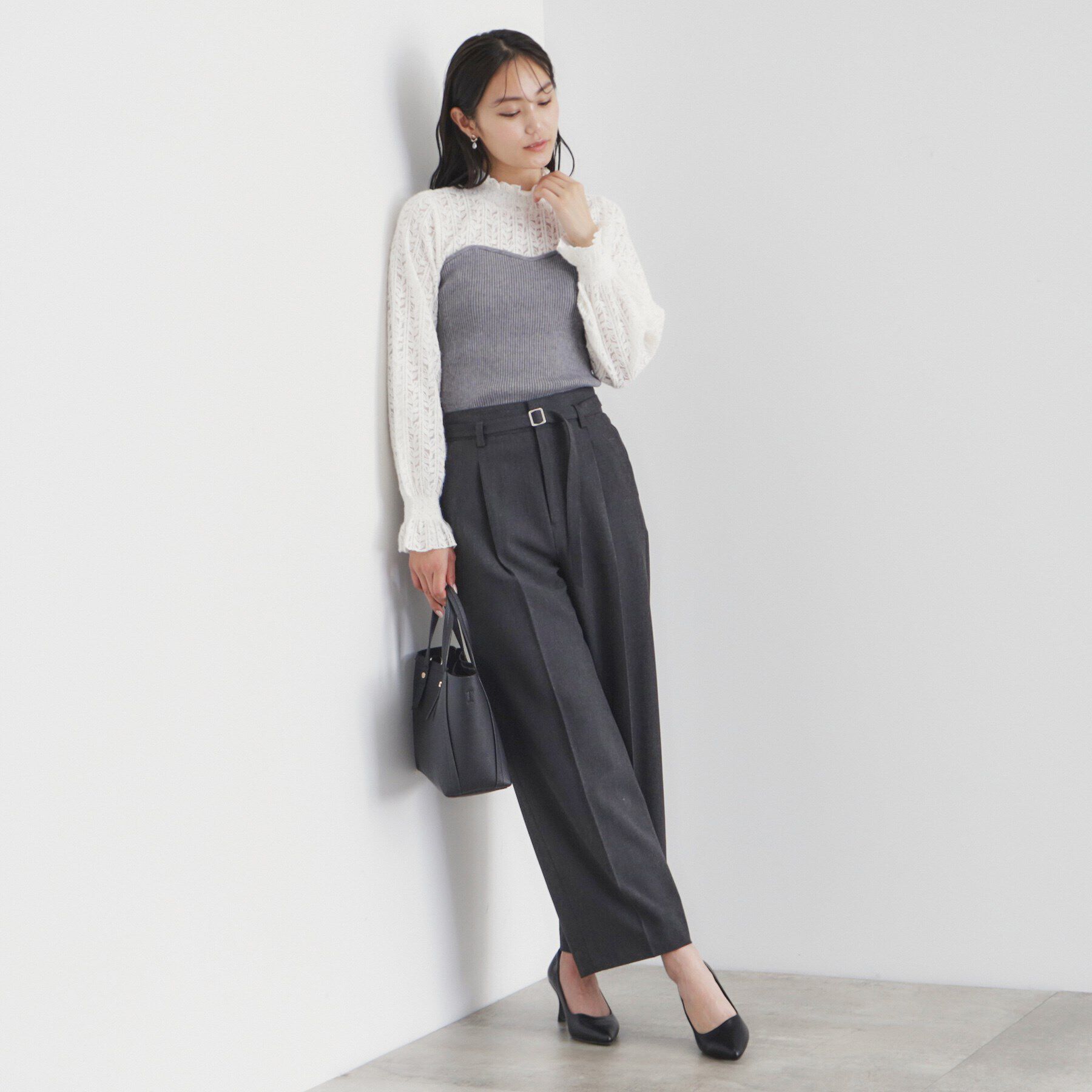 index「レースビスチェドッキングニット【洗える】」|Tシャツ・カットソー|