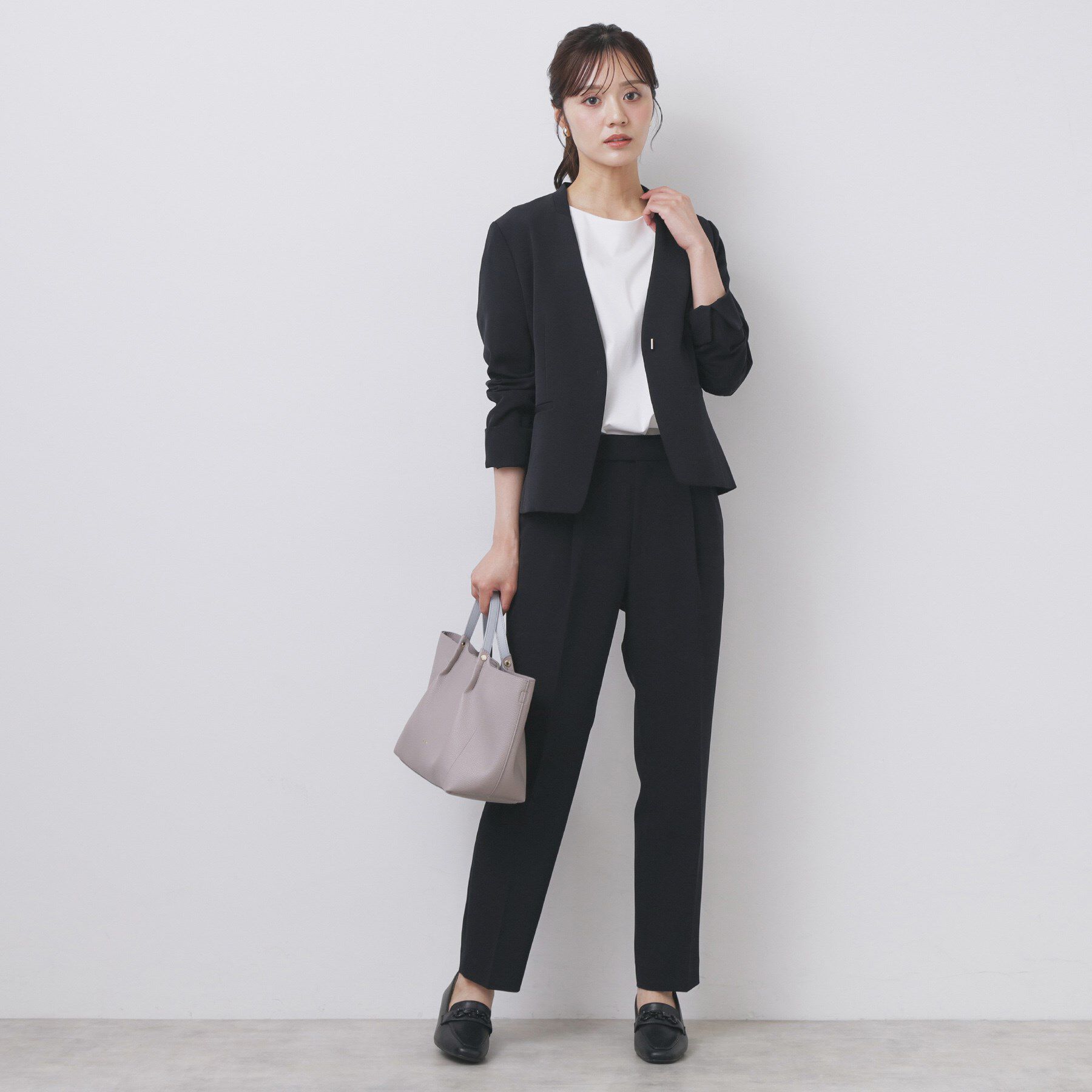 index「ストレッチノーカラージャケット/セットアップ対応【洗濯機洗い可/イージーアイロン/防シワ】」|ノーカラージャケット|