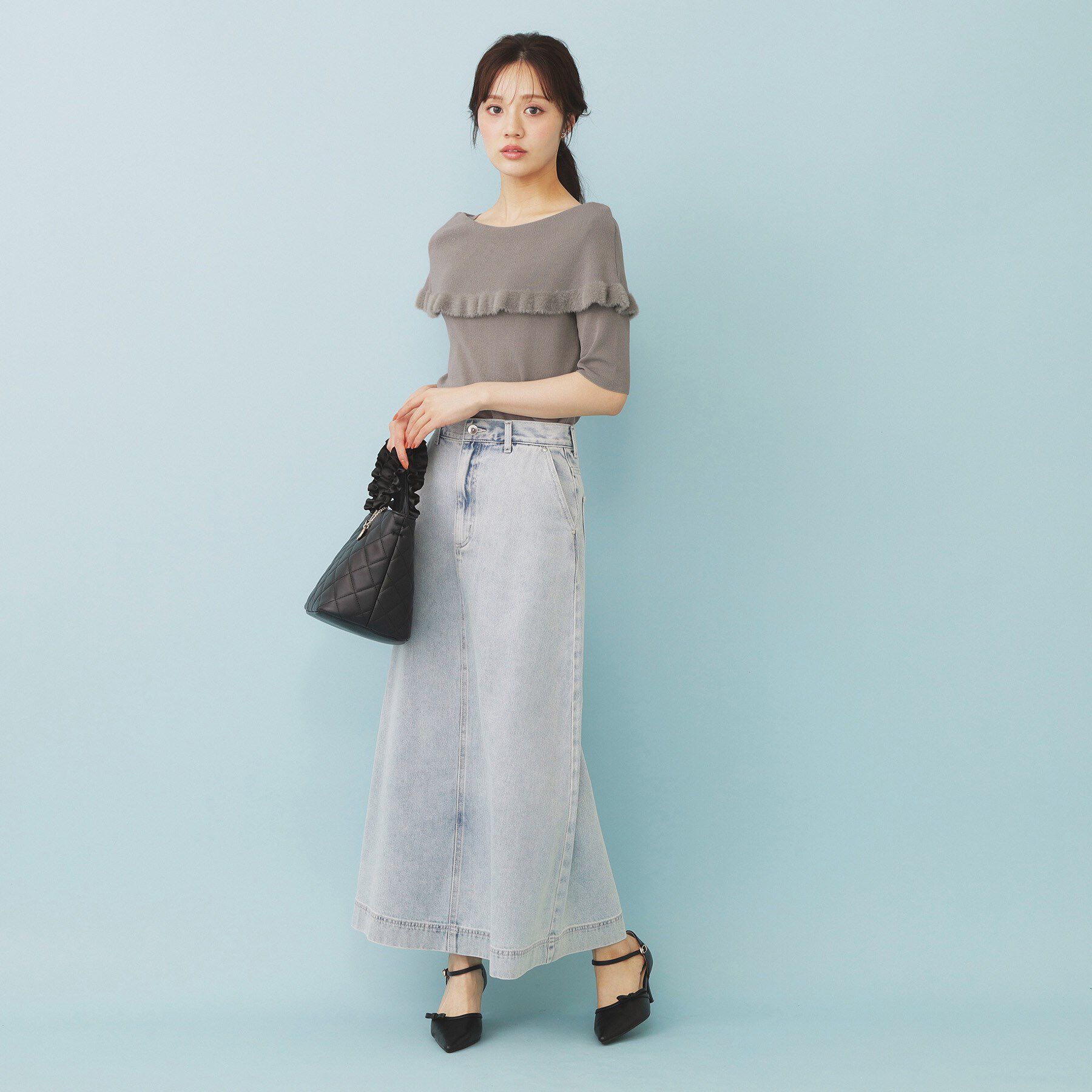 index「ファーフリルケープニット【洗濯機洗い可】」|ニット・セーター|