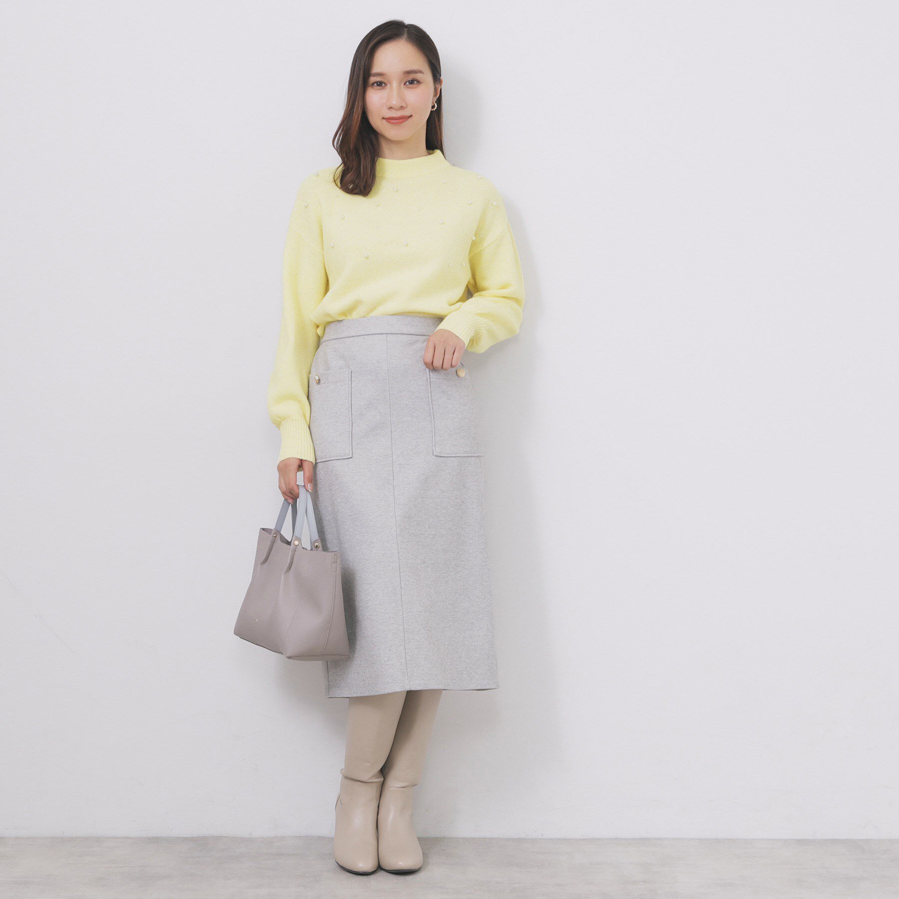 index「フェイクパールふわふわニット【洗濯機OK】」|ニット・セーター|