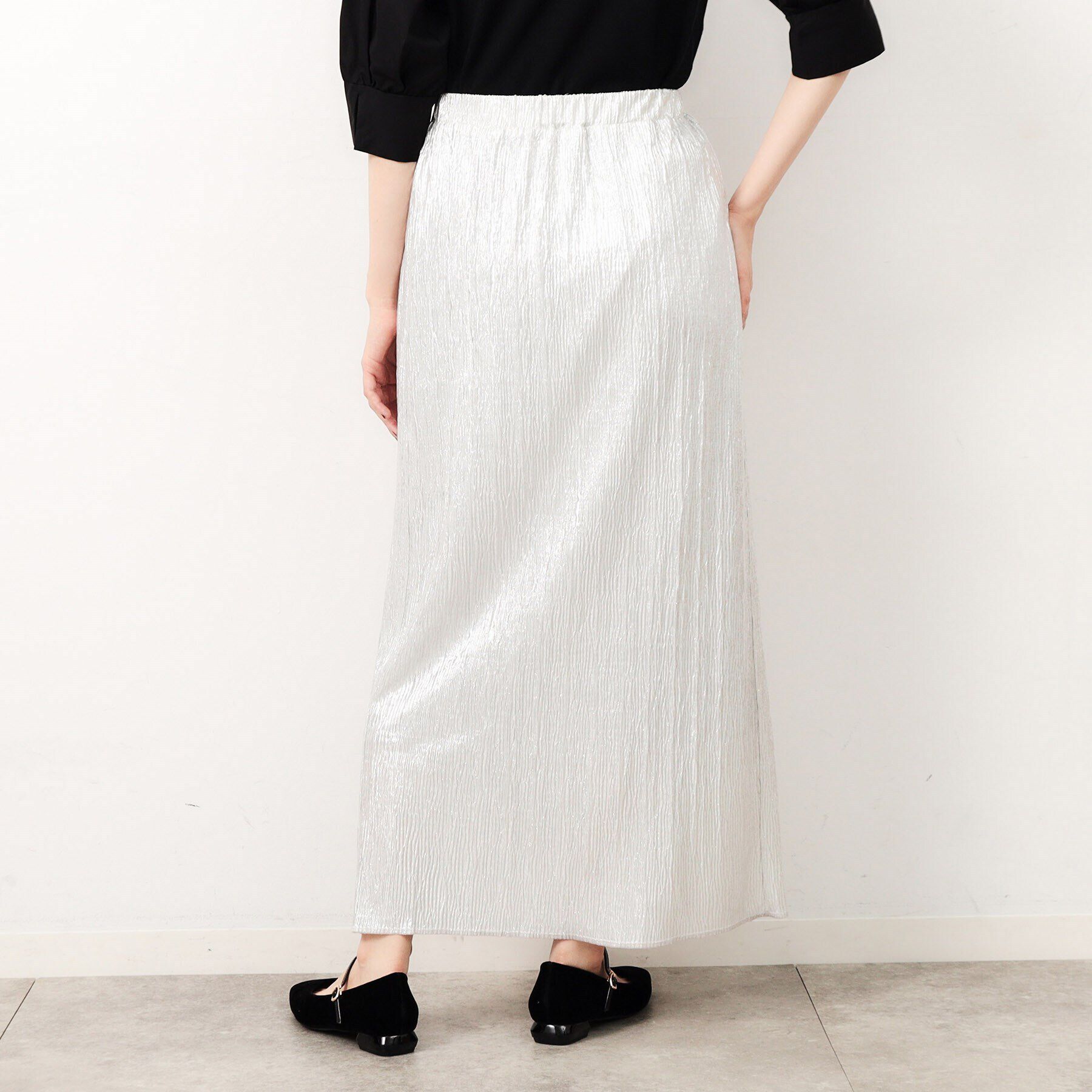 OPAQUE.CLIP「メタリックイージーナロースカート【洗濯機洗い可】」|スカート|