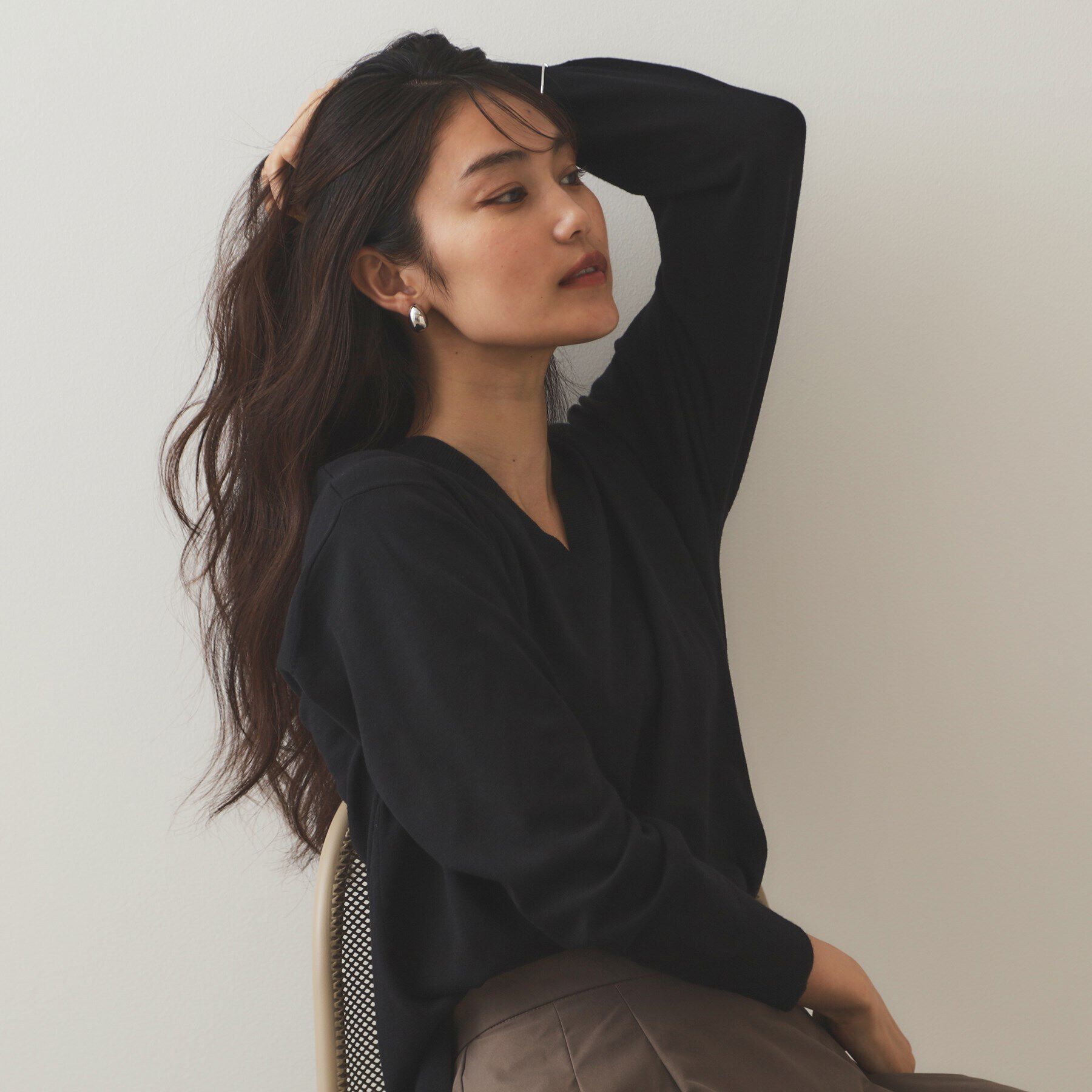 OPAQUE.CLIP「《S-LLsize》Vネックリラクシーニット【洗濯機洗い可/UVケア】」|ニット・セーター|