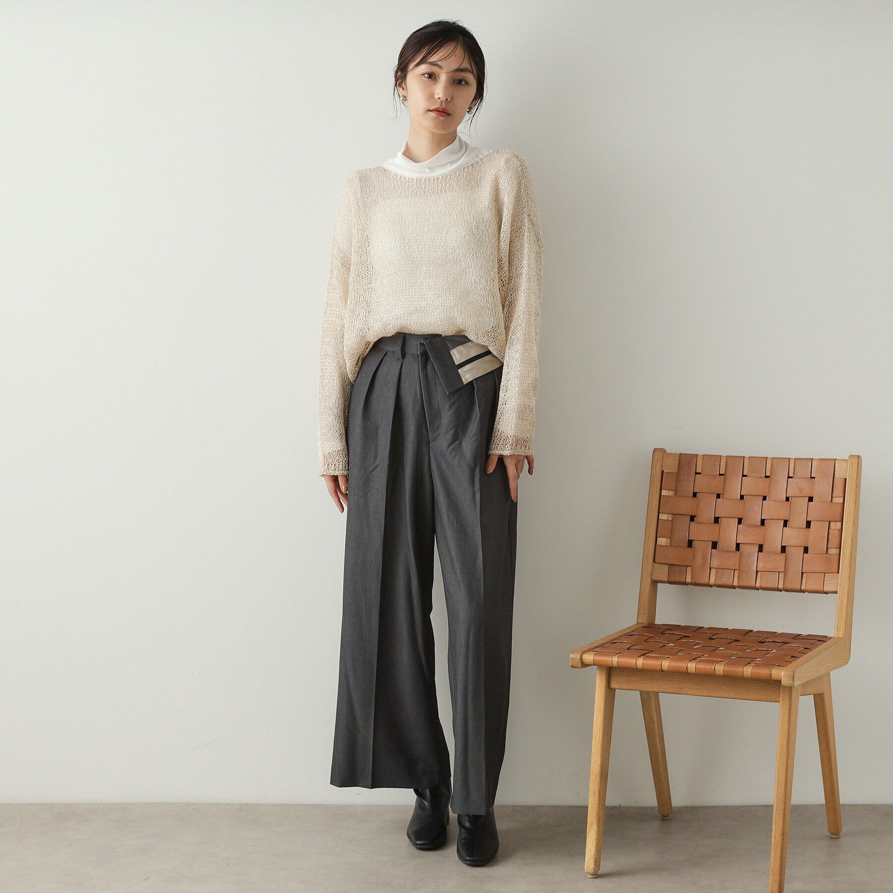 OPAQUE.CLIP「キラキラシアーニット【洗濯機洗い可】」|ニット・セーター|