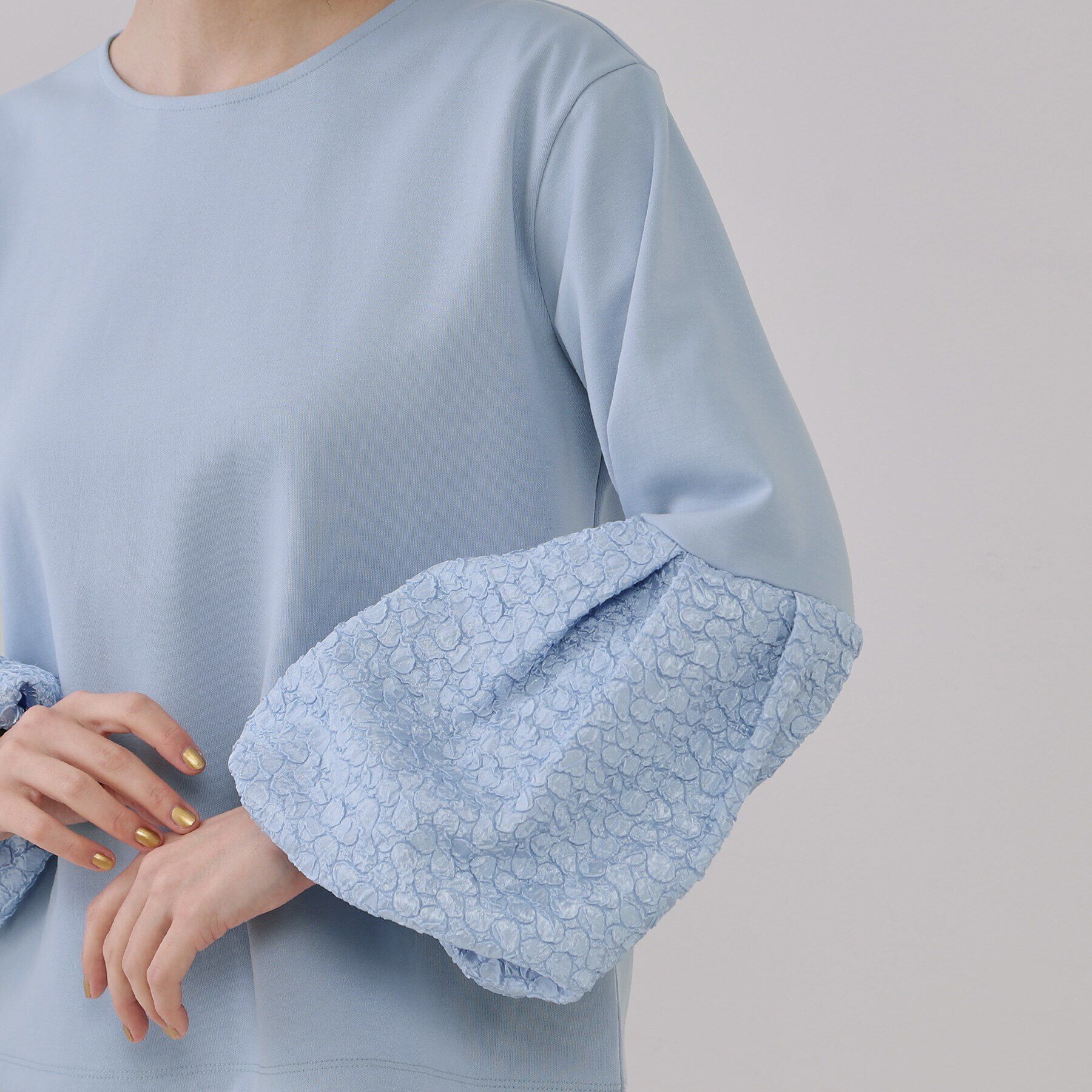 OPAQUE.CLIP「ジャカードバルーンスリーブトップス【洗濯機洗い可】」|Tシャツ・カットソー|