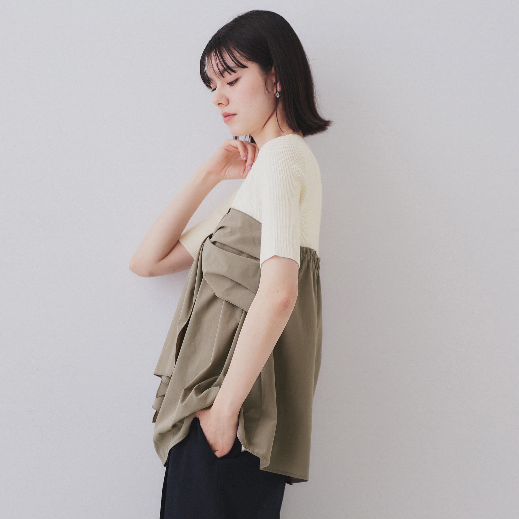 OPAQUE.CLIP「リボンビスチェドッキングニット【洗濯機洗い可】」|ニット・セーター|