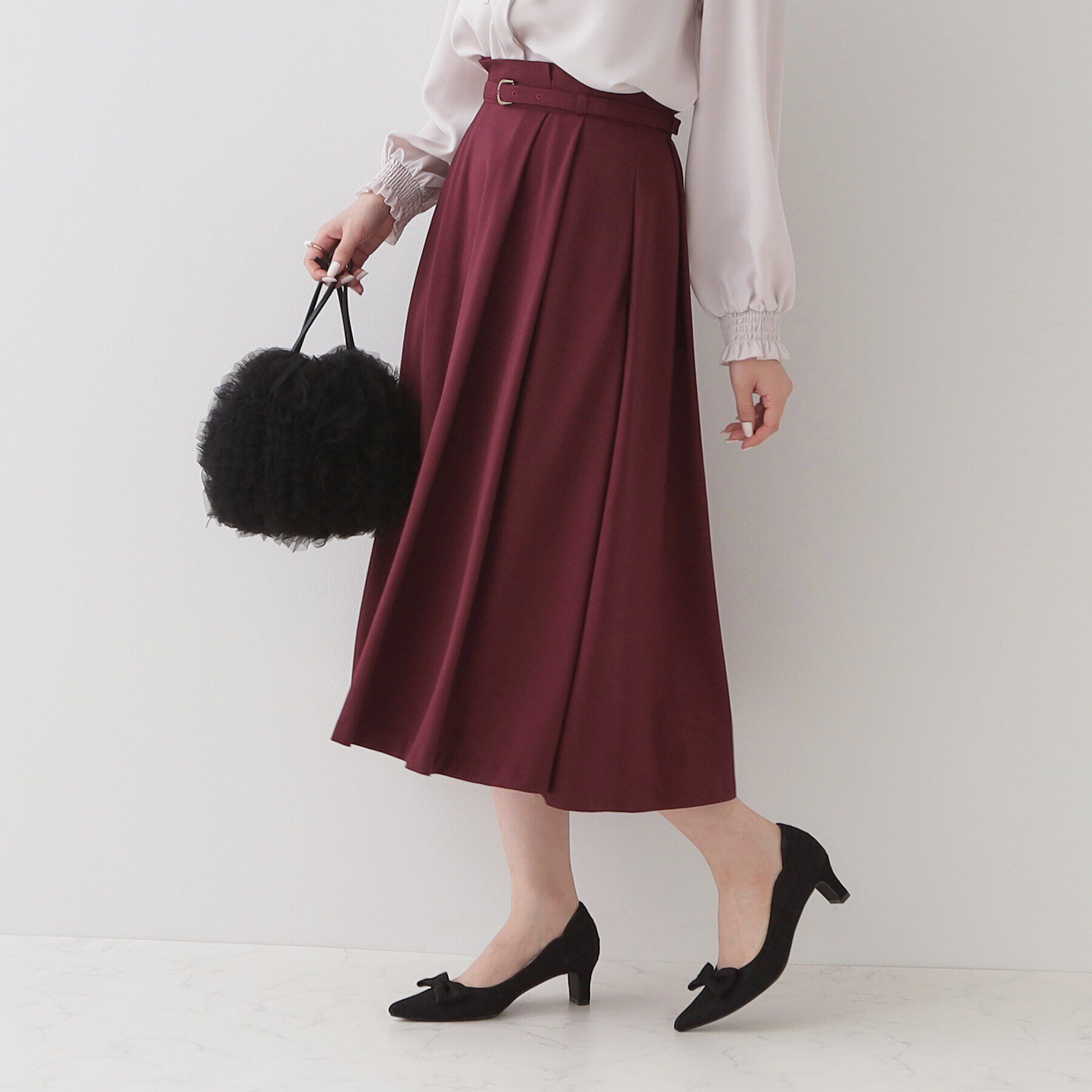 Couture broach「タックウエスト ベルテッドスカート」|スカート|