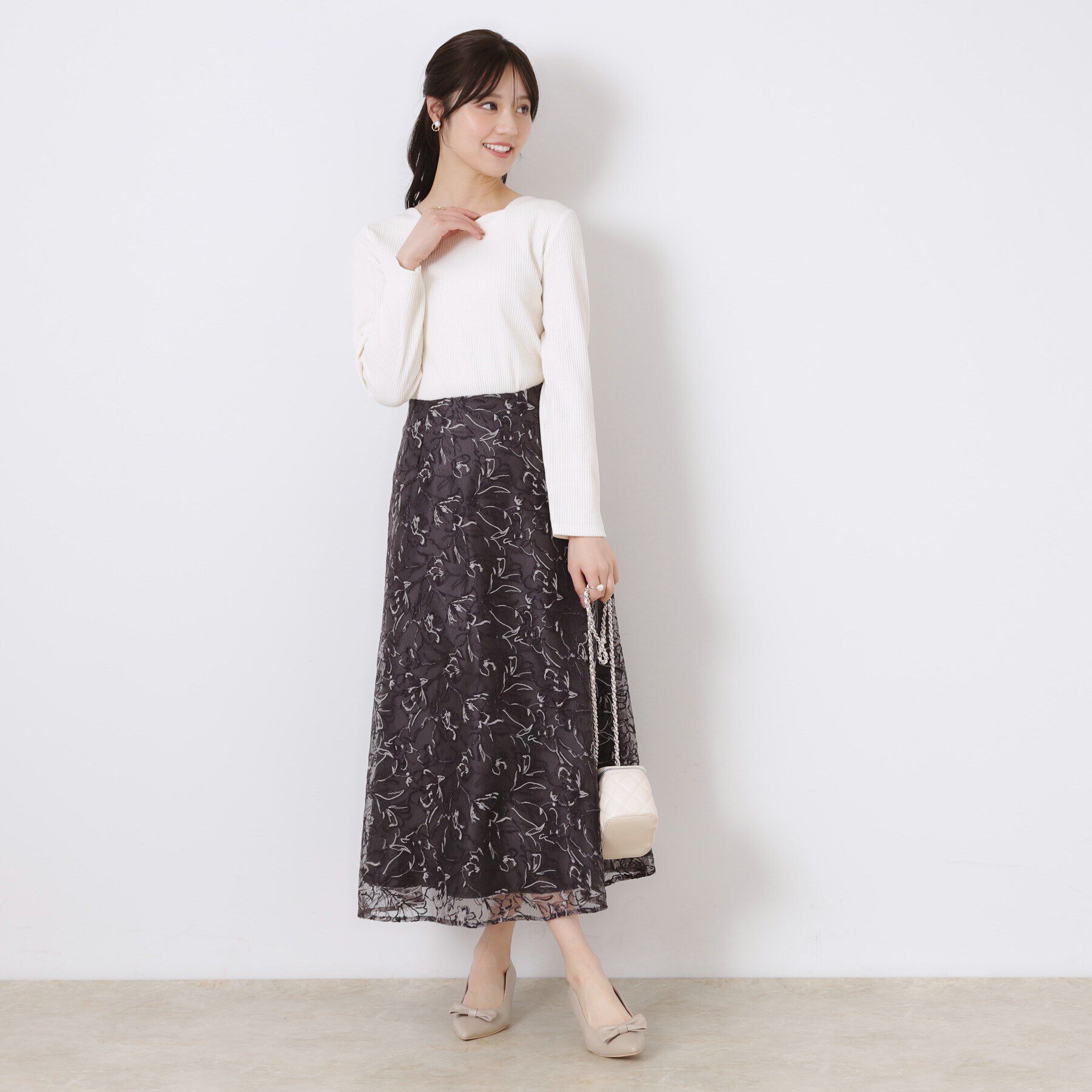 Couture broach「【新色あり/通勤/マシンウォッシャブル・アンチピリング機能付き】ハートネックテレコプルオーバー」|Tシャツ・カットソー|