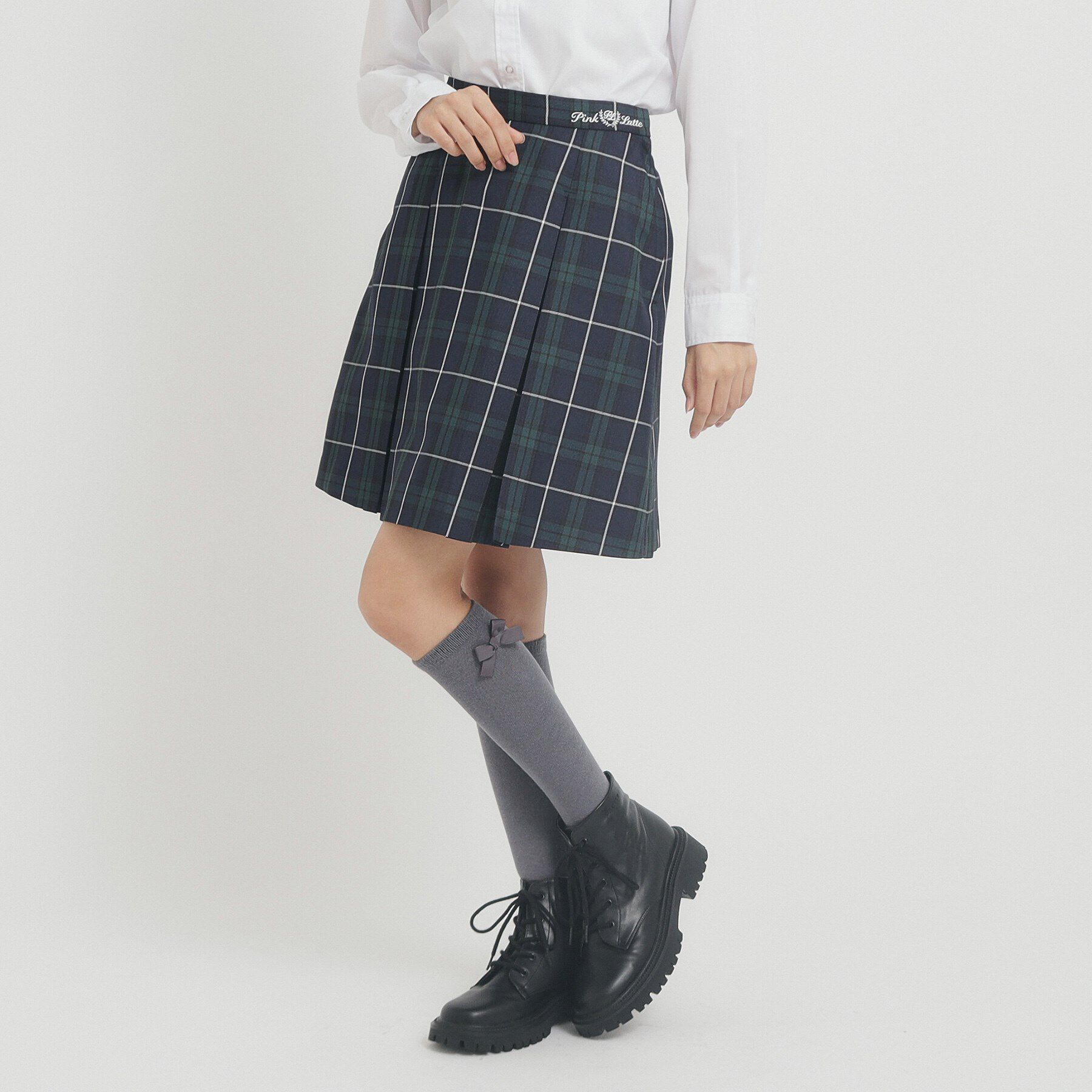 PINK-latte「【オケージョン・フォーマル】ボックスプリーツスカート」|スカート|グリーン(222)