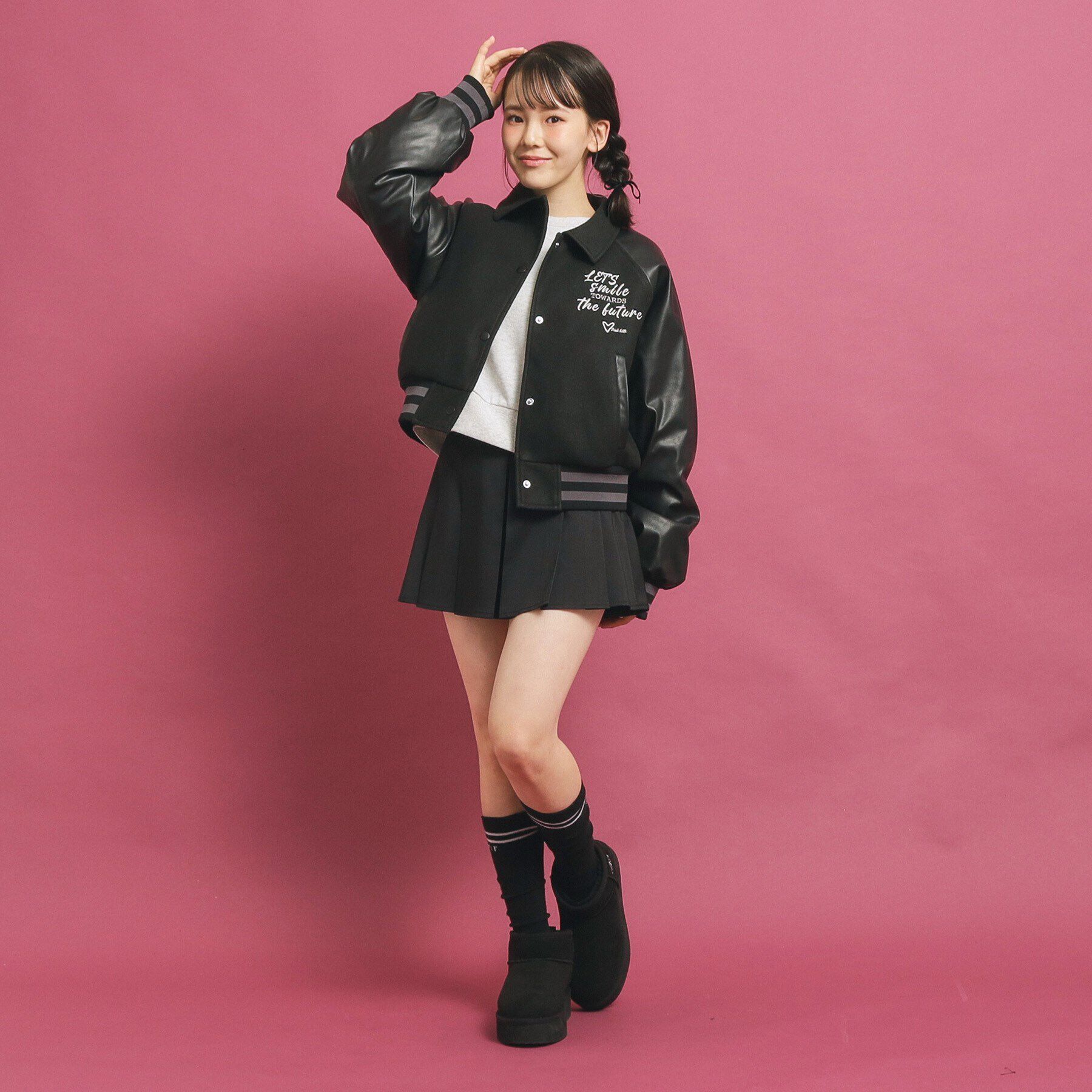 PINK-latte「短丈！スタジャン」|ブルゾン・スタジャン|