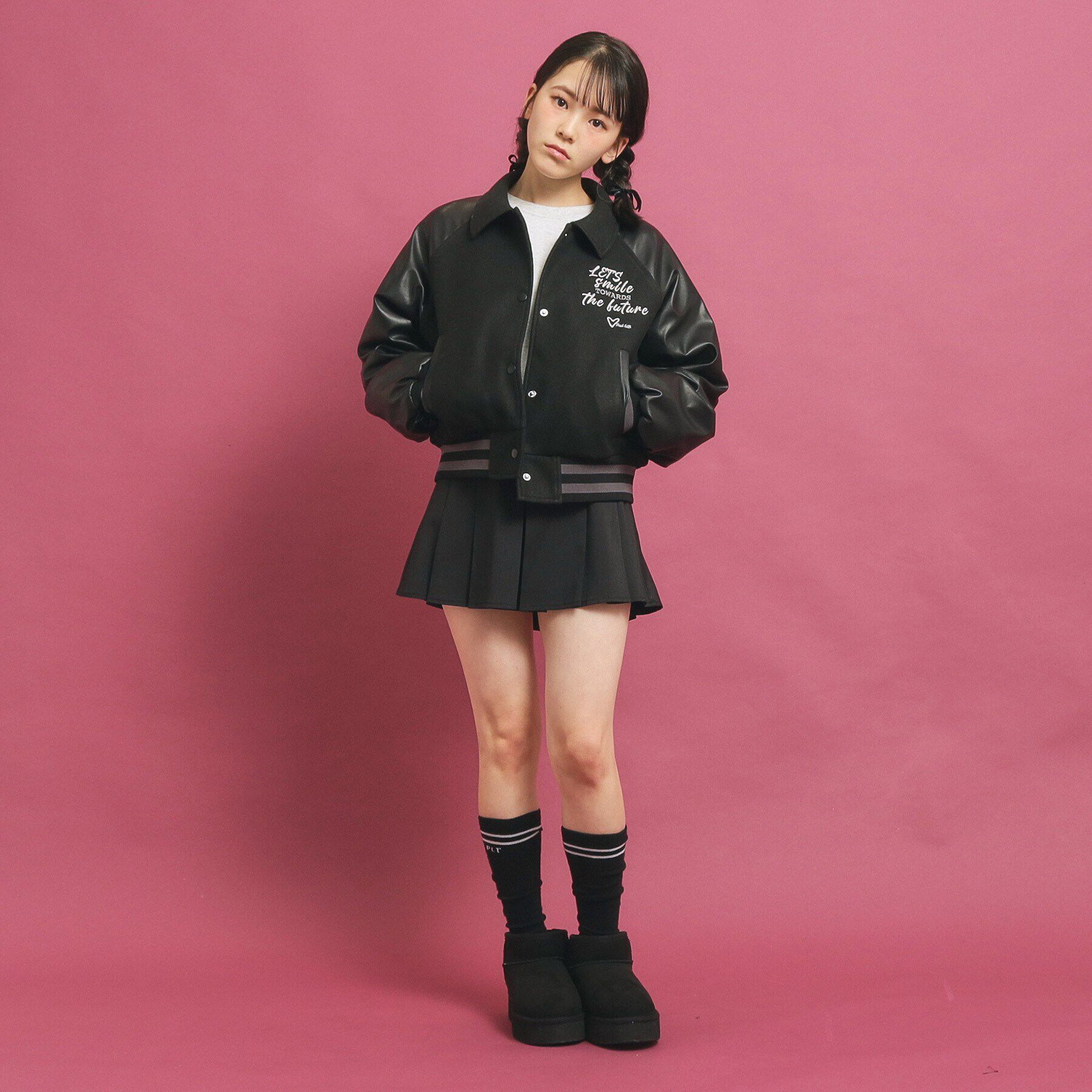 PINK-latte「短丈！スタジャン」|ブルゾン・スタジャン|