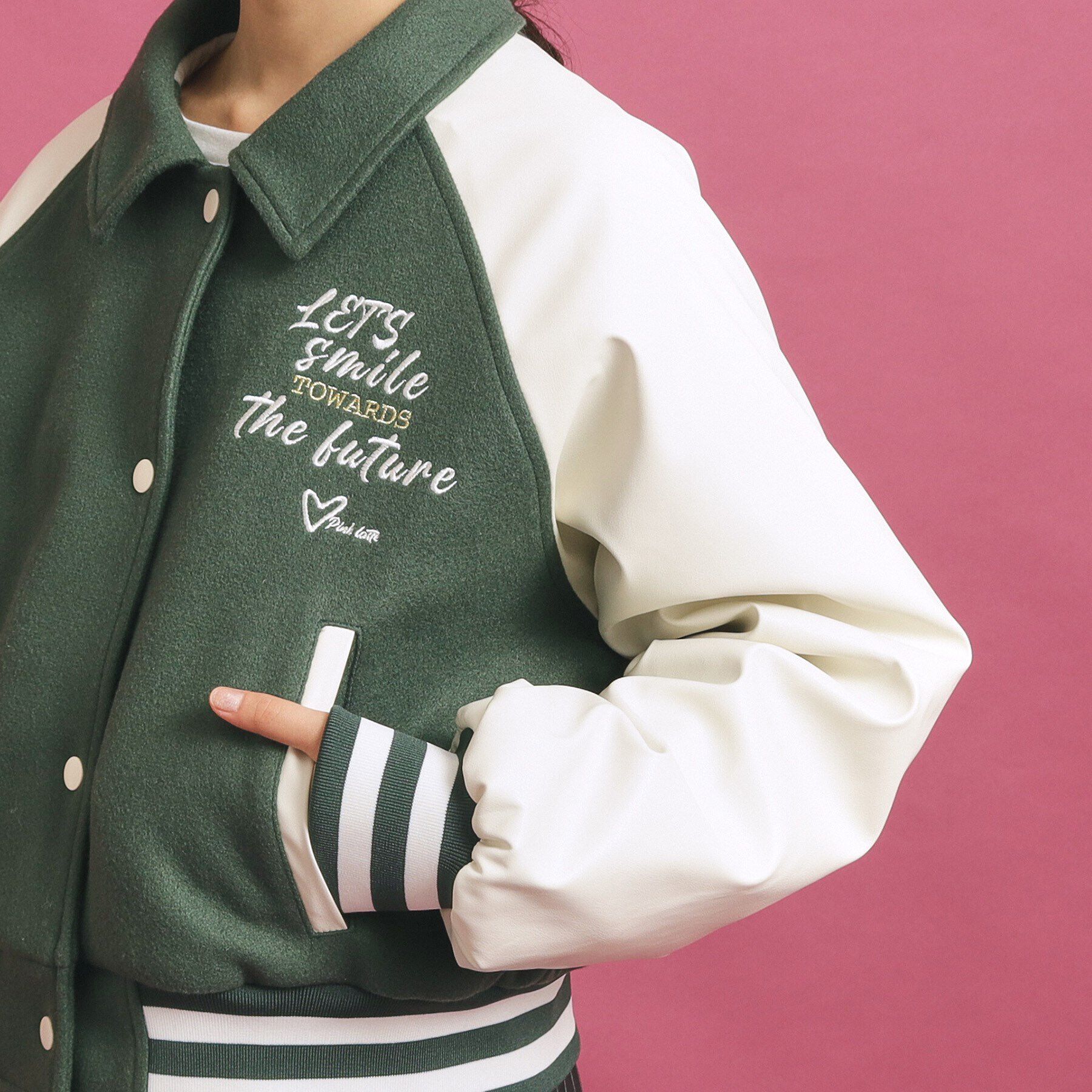 PINK-latte「短丈！スタジャン」|ブルゾン・スタジャン|