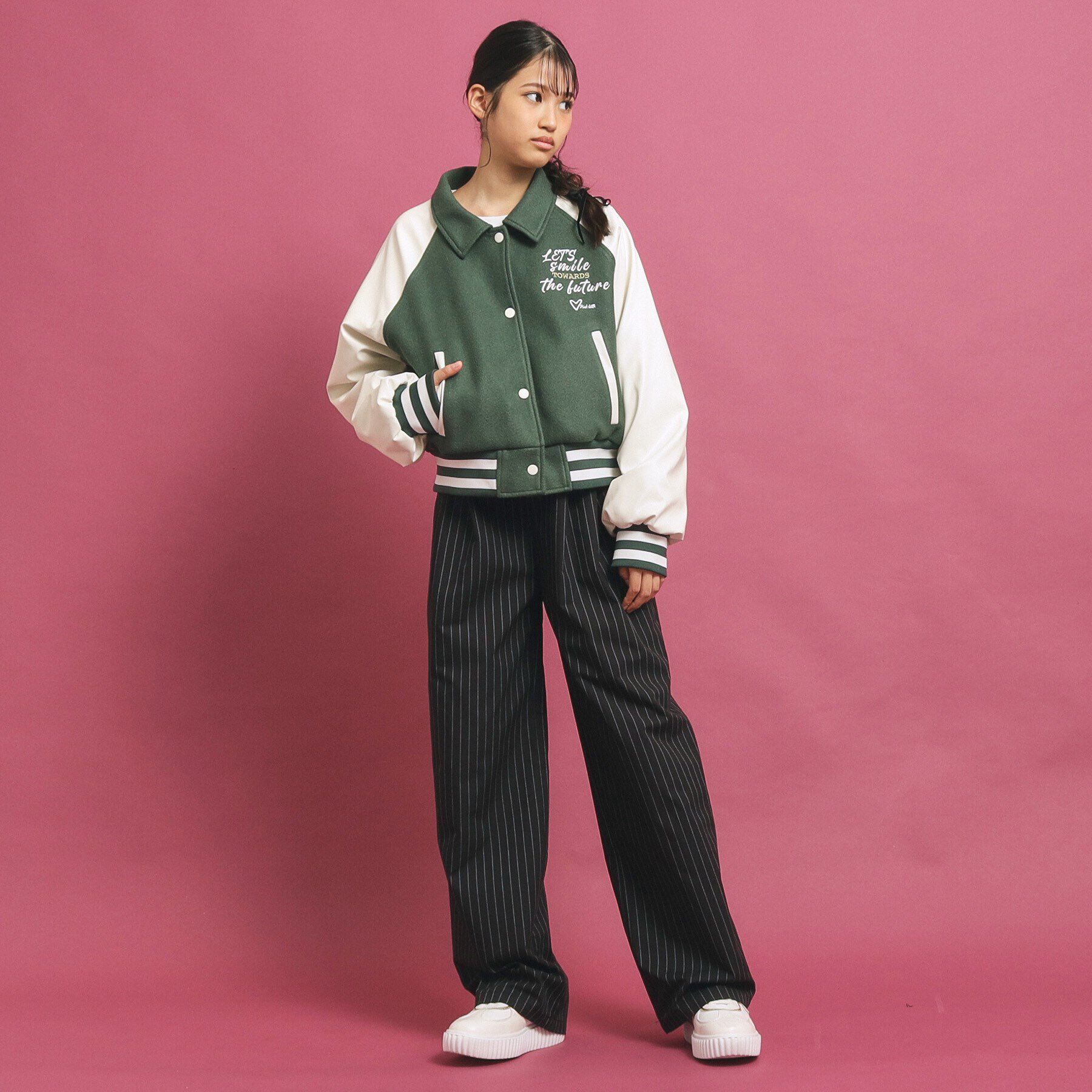 PINK-latte「短丈！スタジャン」|ブルゾン・スタジャン|
