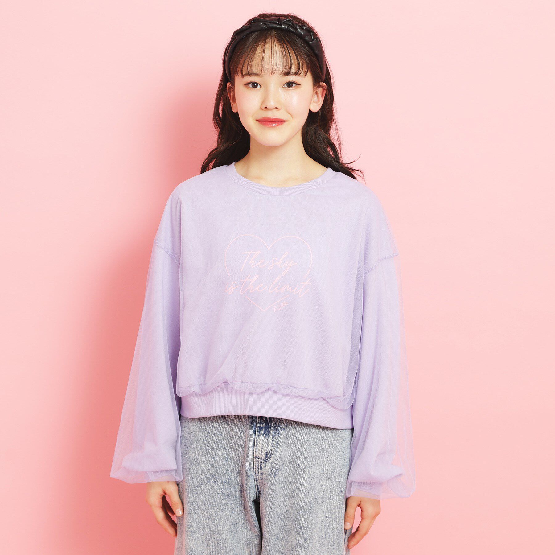 PINK-latte「ミニ裏毛 チュールスウェット」|その他|