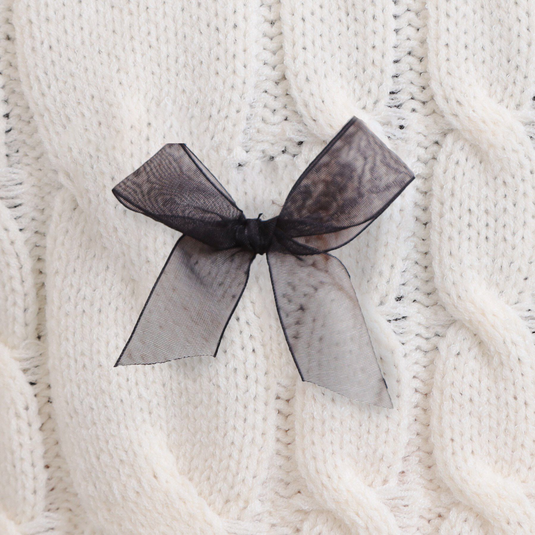 PINK-latte「リボン付ニットプルオーバー」|ニット・セーター|