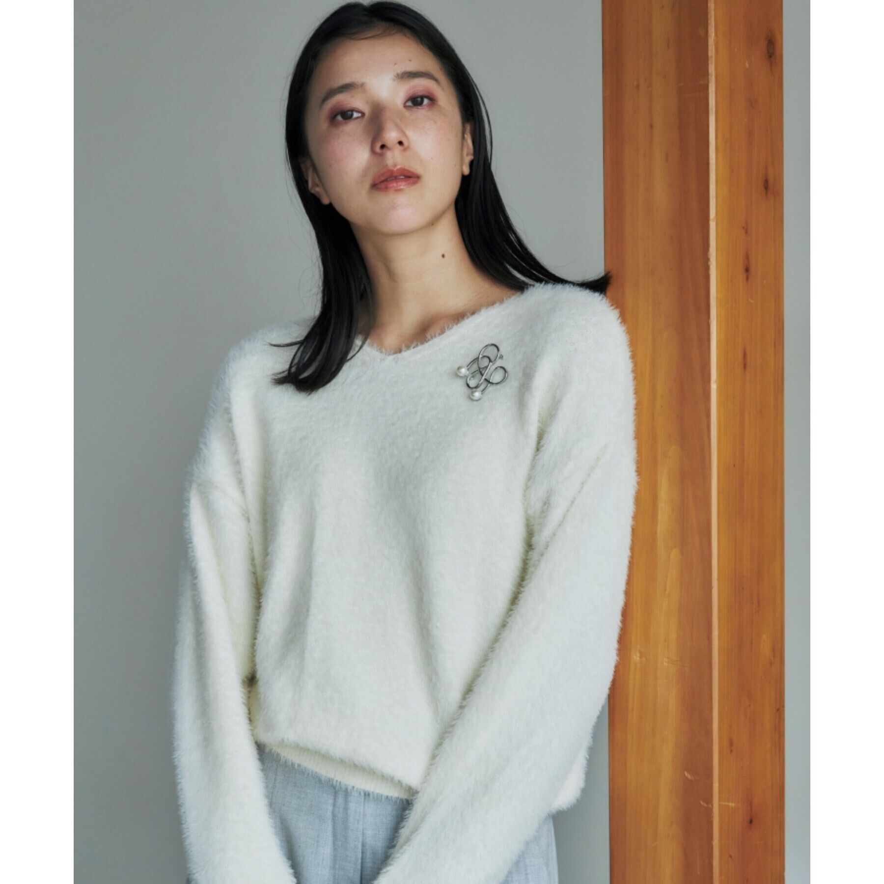 THE SHOP TK「【＠BAILA掲載】【前後2way】フェザーニット/洗える」|ニット・セーター|ｱｲﾎﾞﾘｰ(004)