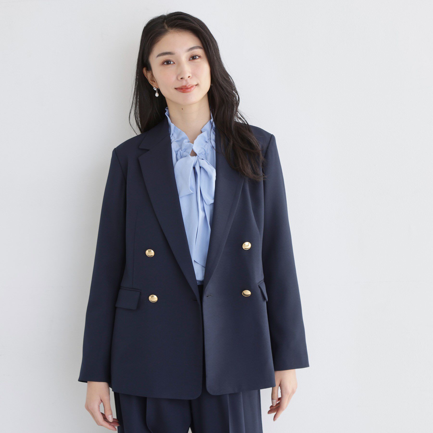 THE SHOP TK「【通勤・セレモニー】CAVIAN 金ボタンダブルブレストジャケット」|テーラードジャケット|