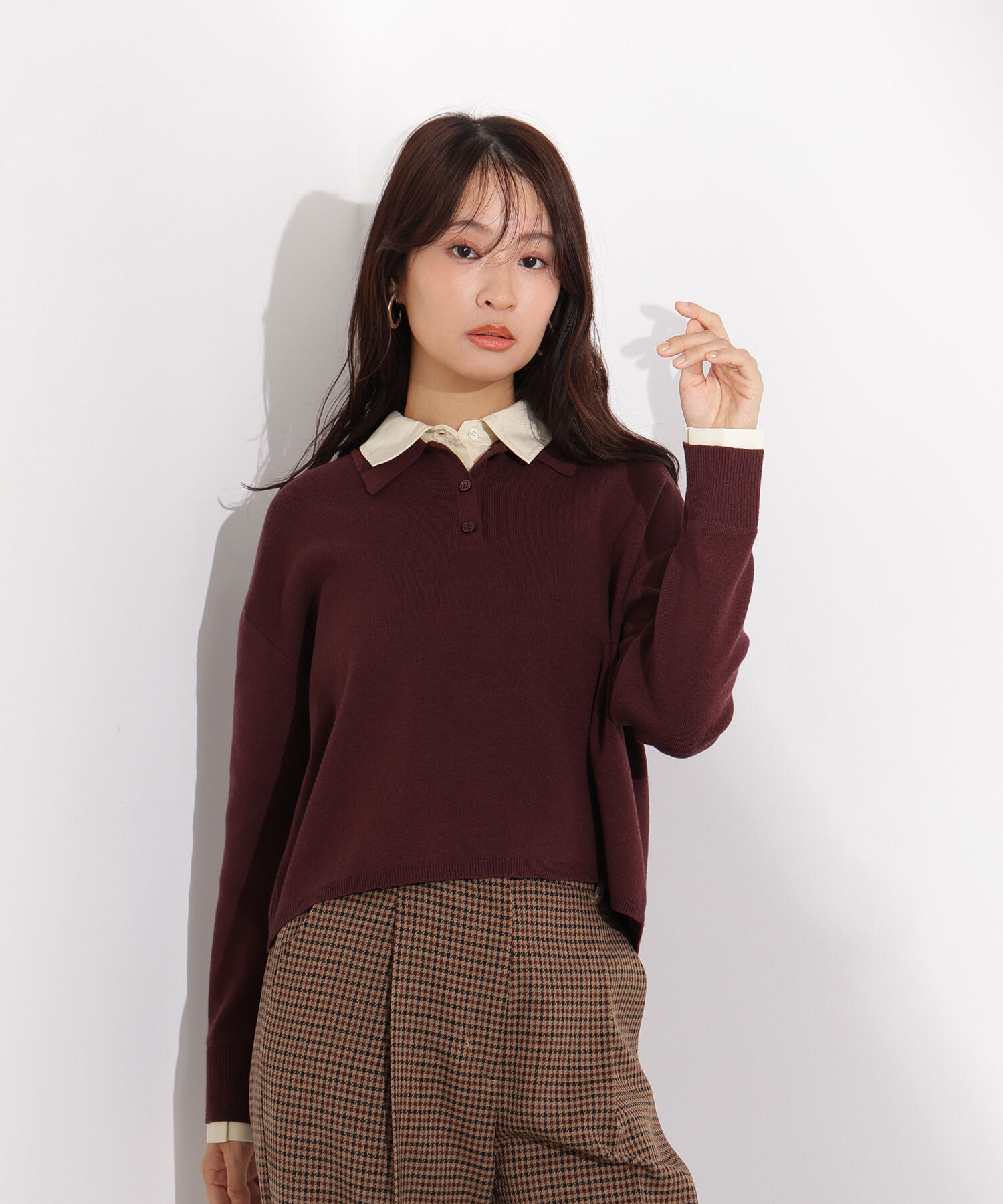  「シャツレイヤードニット」|ニット・セーター|